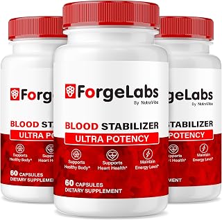 (3 Pack) ForgeLabs Blood Stabilizer – Daily Natural Formula with a Powerful Blend to Support Balanced Levels, Steady Energy & Healthy Circulation | Forge Labs Easy-to-Swallow Pills (180 Capsules)