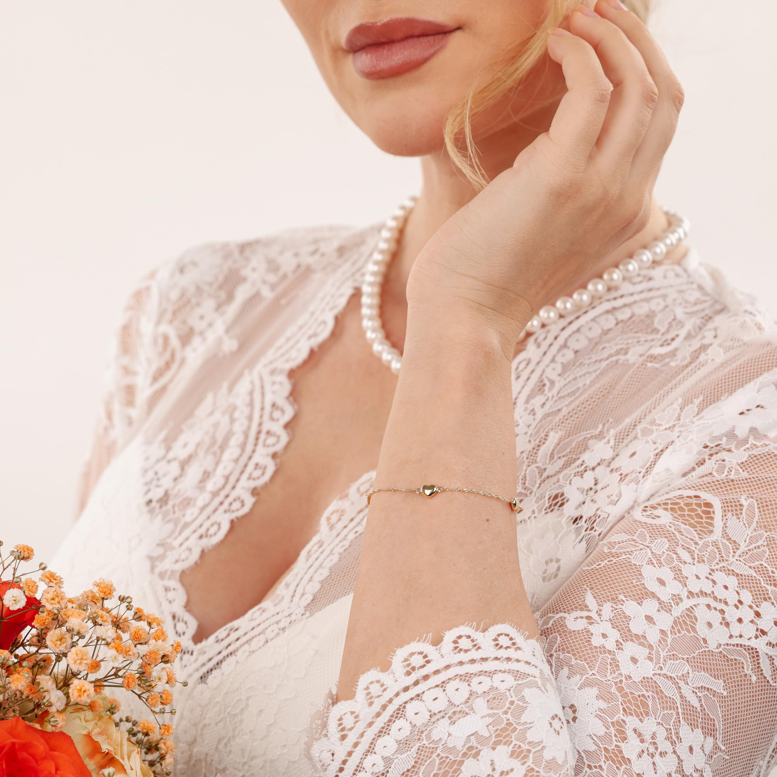 Amor Armband Damen Armschmuck, 17+2 cm, Gold, Herz, Kommt in Schmuck Geschenk Box, 2031153