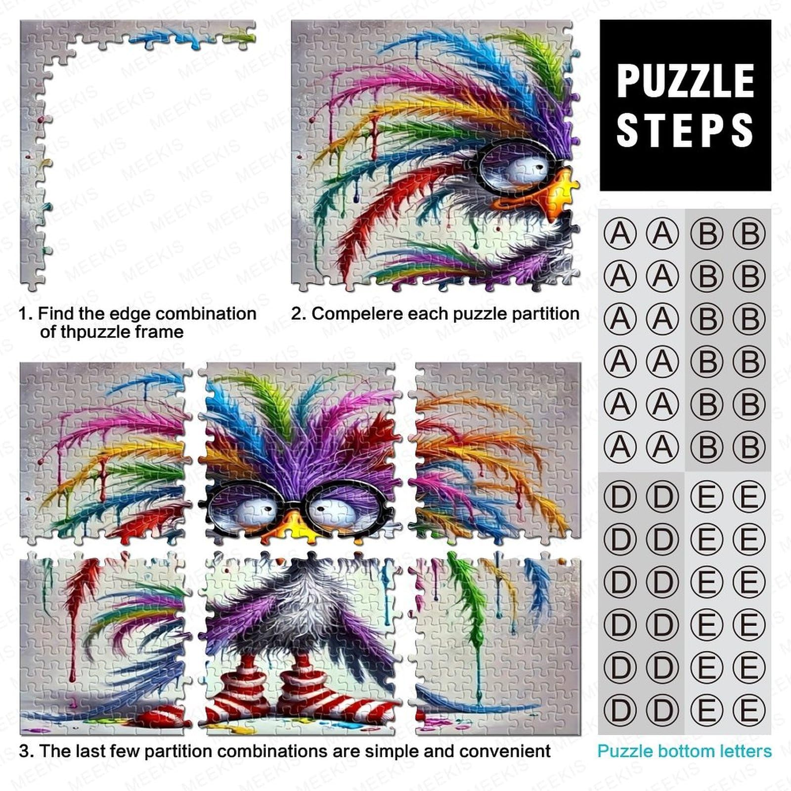 1000 Teile Vogel-Puzzle Farbenfroh – Herausforderndes Familienpuzzle 50x70 Cm Mit Kunterbunten Motiven 1000 Teile Vogel-Puzzle Farbenfroh – Herausforderndes Familienpuzzle 50x70 Cm Mit Kunterbunten Motiven