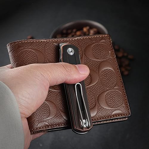 Miniatura 4 de CIVIVI Foldis - Cuchillo plegable de bolsillo hoja de acero Nitro-V de 267 pulgadas mango de cobre con doble retención deslizante C21044-1