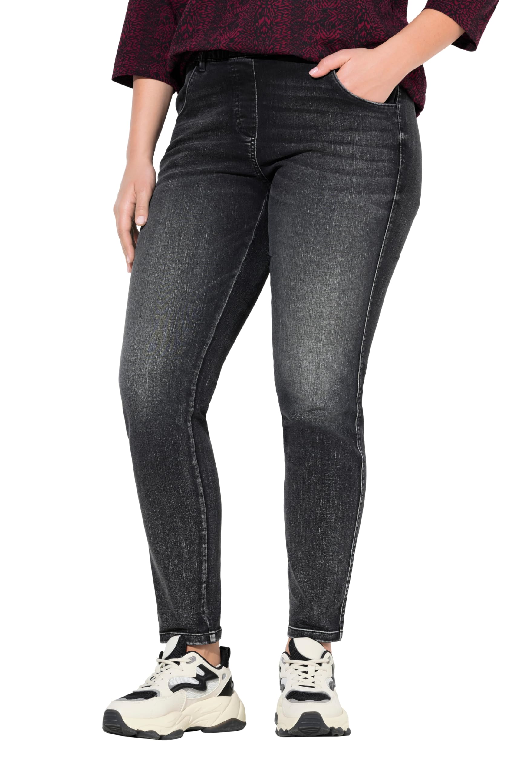 Ulla Popken Damen große Größen Übergrößen Plus Size Jeggings Sienna, schmales Bein, Komfortbund 841449