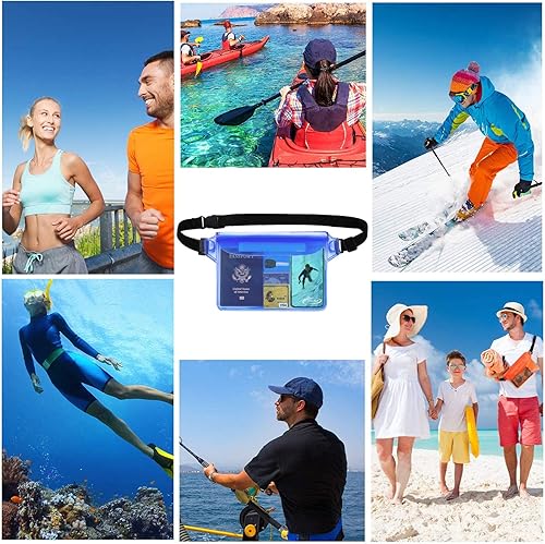 Miniatura 7 de AiRunTech Bolsa impermeable con correa para la cintura (paquete de 2)  Accesorios de playa, la mejor manera de mantener tu teléfono y objetos de