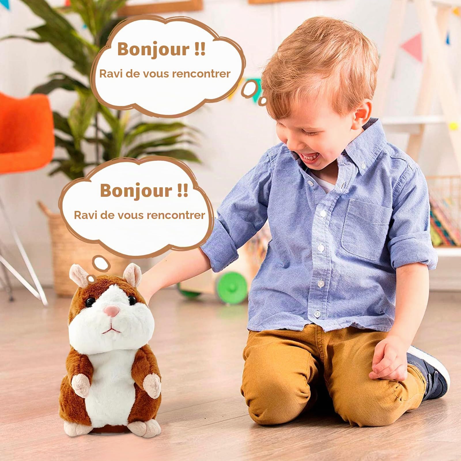 Peluche Hamster Parlant JOKILY Répète Paroles Enfant