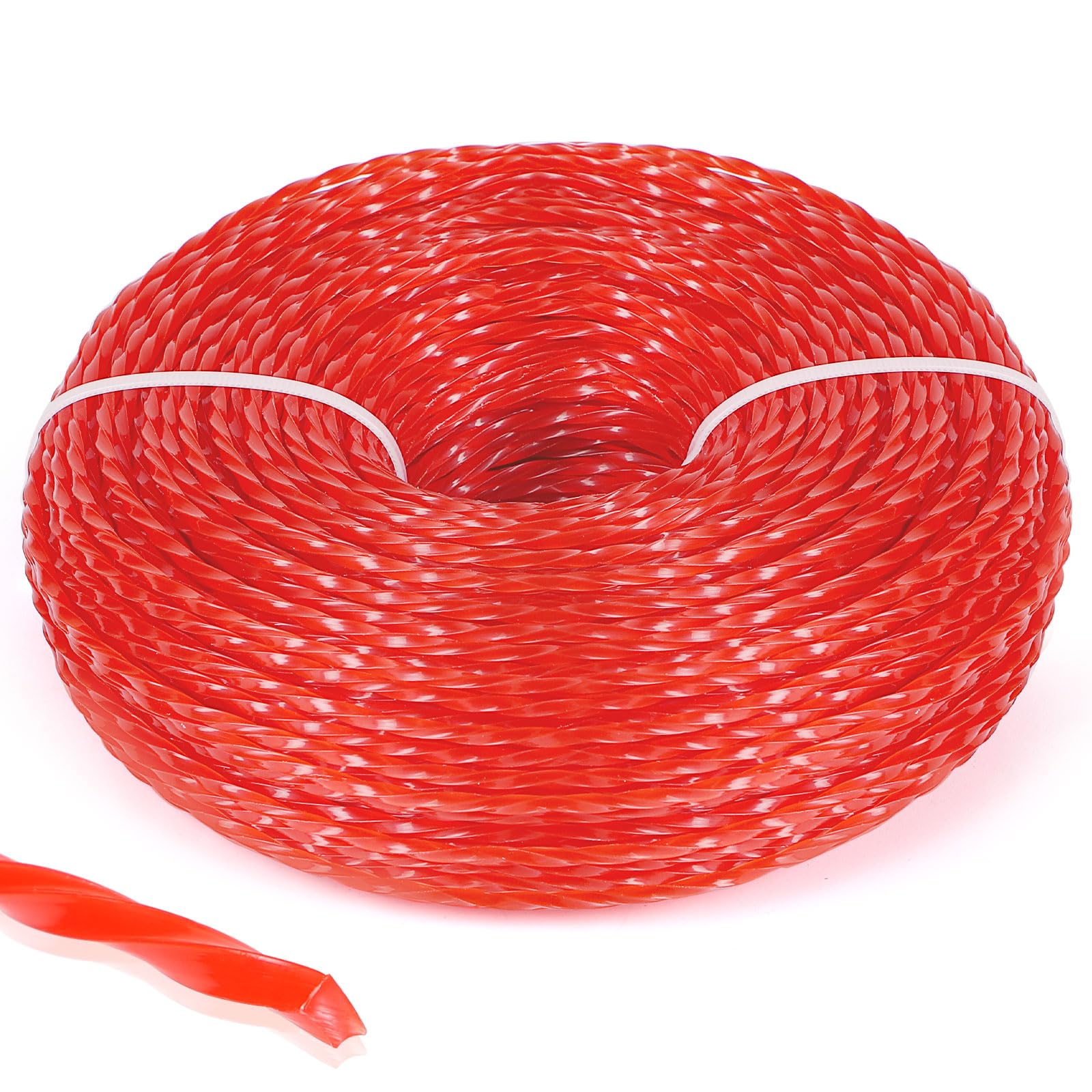 SWAWIS Hilo Desbrozadora Nylon 2,4mm x 100M accesorios Spiral Accesorios Desbrozadora Recambios Desbrozadora, Rojo Foncé