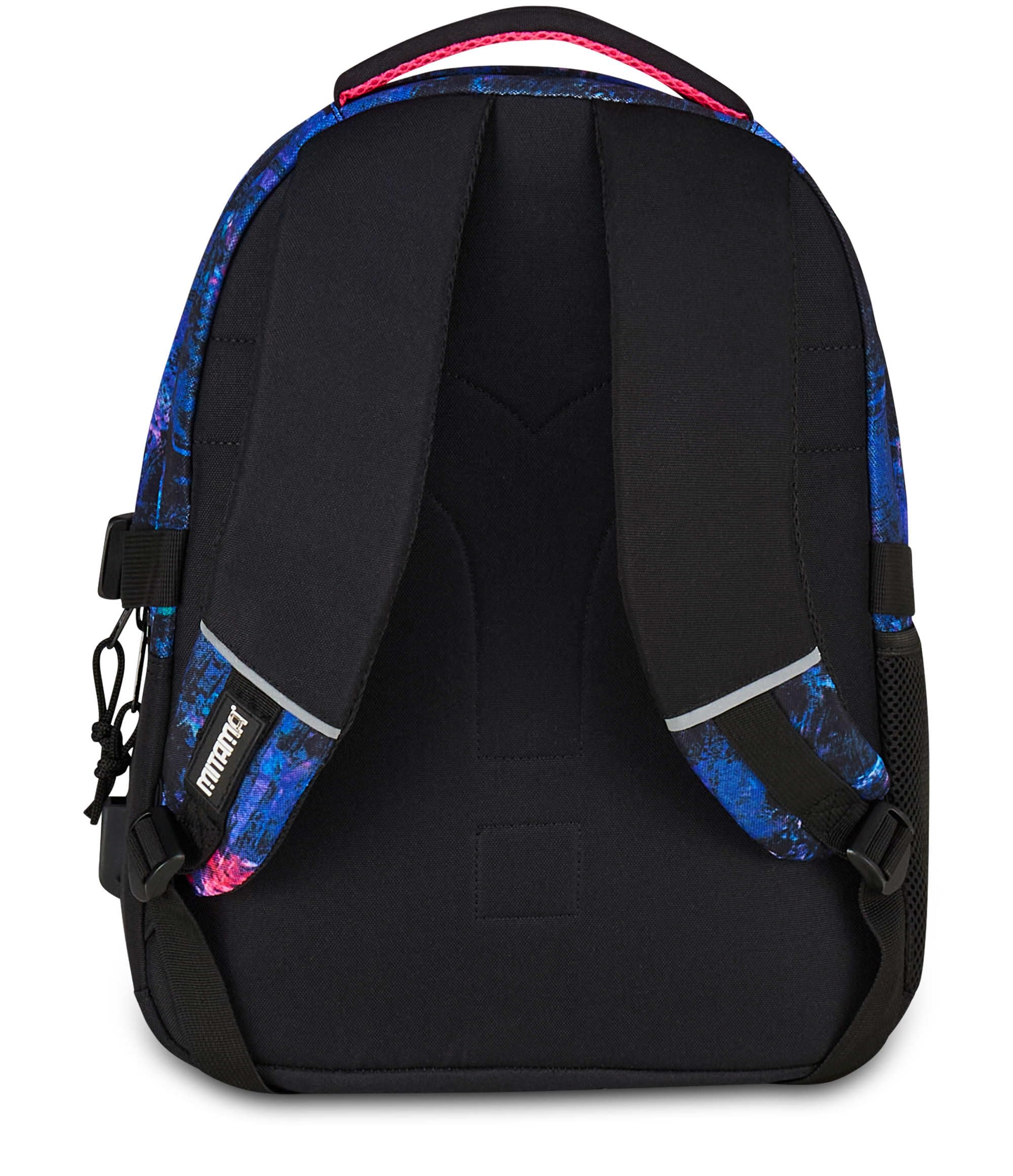 Mitama Zaino Scuola #BDBF PURPLE BRUSH, Viola, Zaino Triplo Scomparto, Tasca Porta Borraccia, Porta USB Integrata, Larghezza Regolabile, Zaino Scuola Media e Superiore, Ragazza