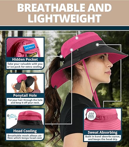 Miniatura 4 de GearTOP Safari Sun Hat for Men and Sun Hats for Women UV Protection UPF 50+ Hiking, Gardening, Fishing