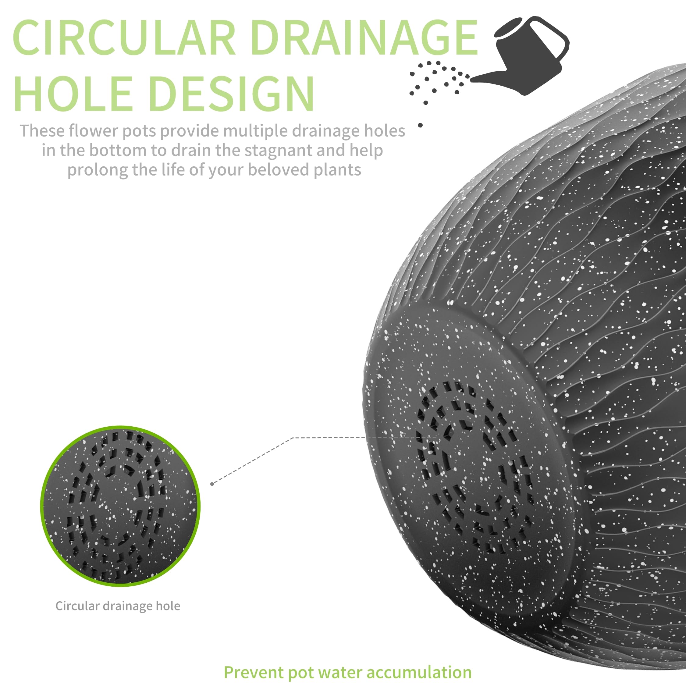 Snapklik.com : SQKH 12 Inch Plant Pots, Large Flower Pots For Indoor ...