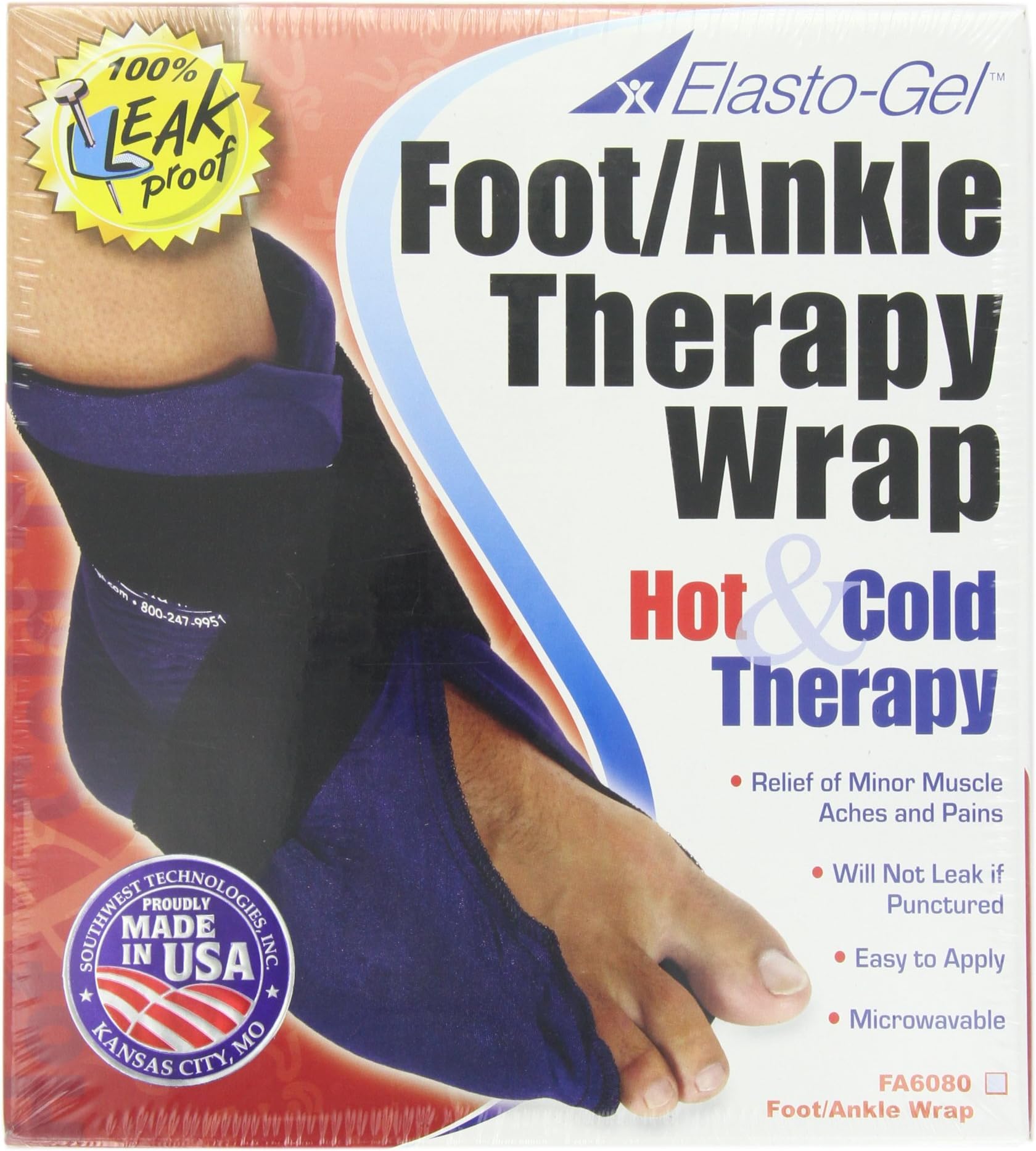 Elasto Gel Hot/Cold Wrap,foot and Ankle Wrap, 2-Pound