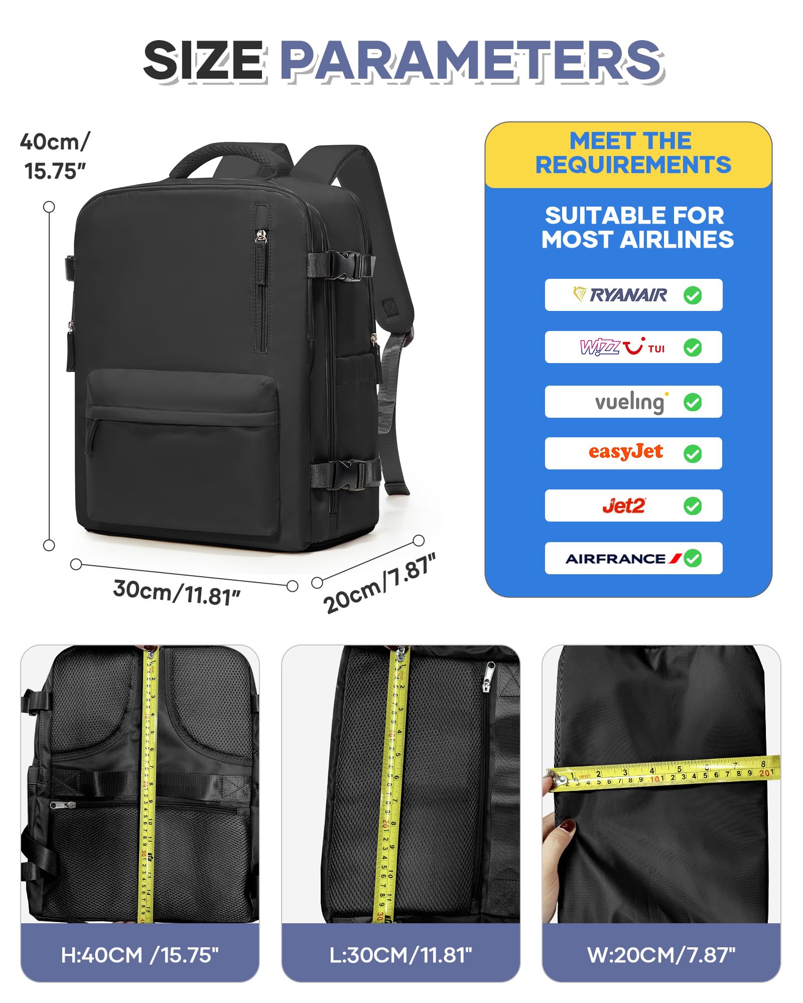SZSYCN Ryanair Handgepäck 40x30x20 Vakuum Mit Pumpe Flugzeug Rucksack | Ryanair Handgepäck 40x30x20 Vakuum Laptop Rucksack 16 Zoll Anti Diebstahl Tasche Wasserdichte Vakuum Rucksack Mit Pumpe