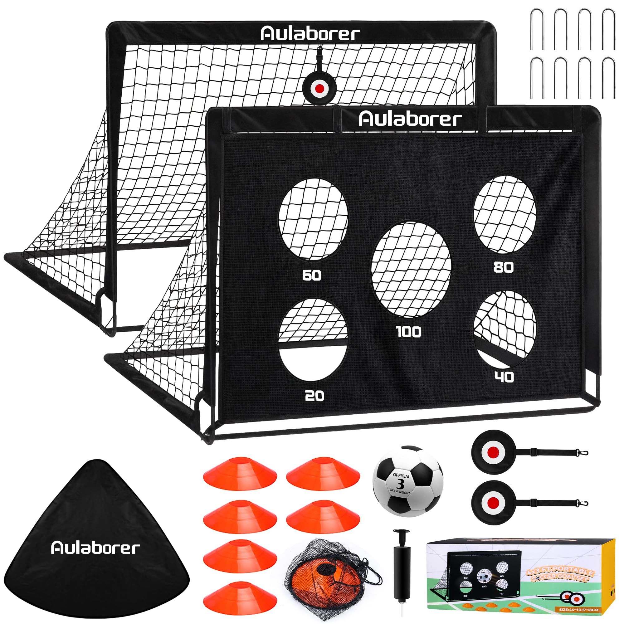 ポータブルサッカーゴール、屋内屋外トレーニング練習用具、スポーツフィールドアクセサリー。