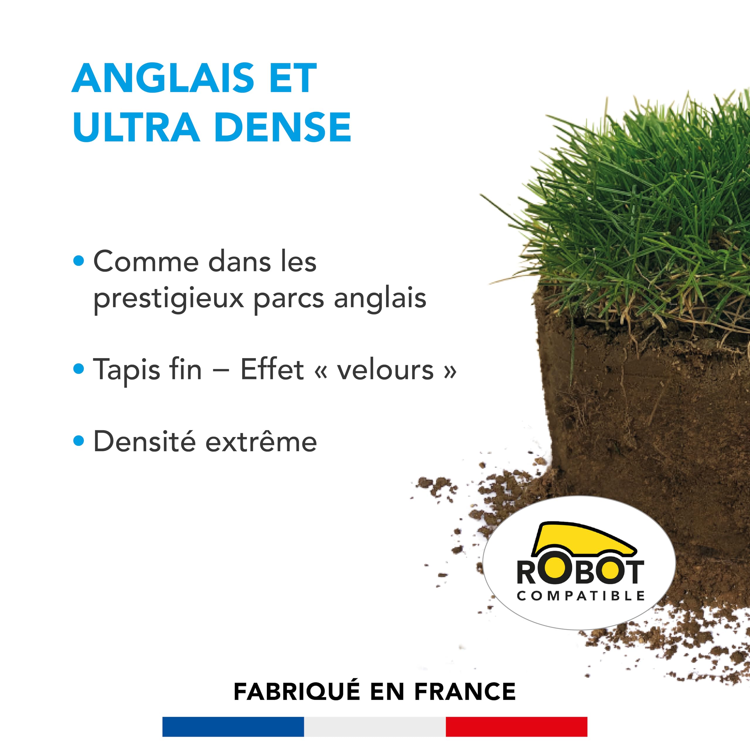 BARENBRUG - Gazon Anglais et Ultra dense - Aspect Prestigieux Parcs Anglais - Tapis Dense Effet velours - Densité Extrême - Faible Production de Déchets de Tonte - Fabriqué en France - 3KG