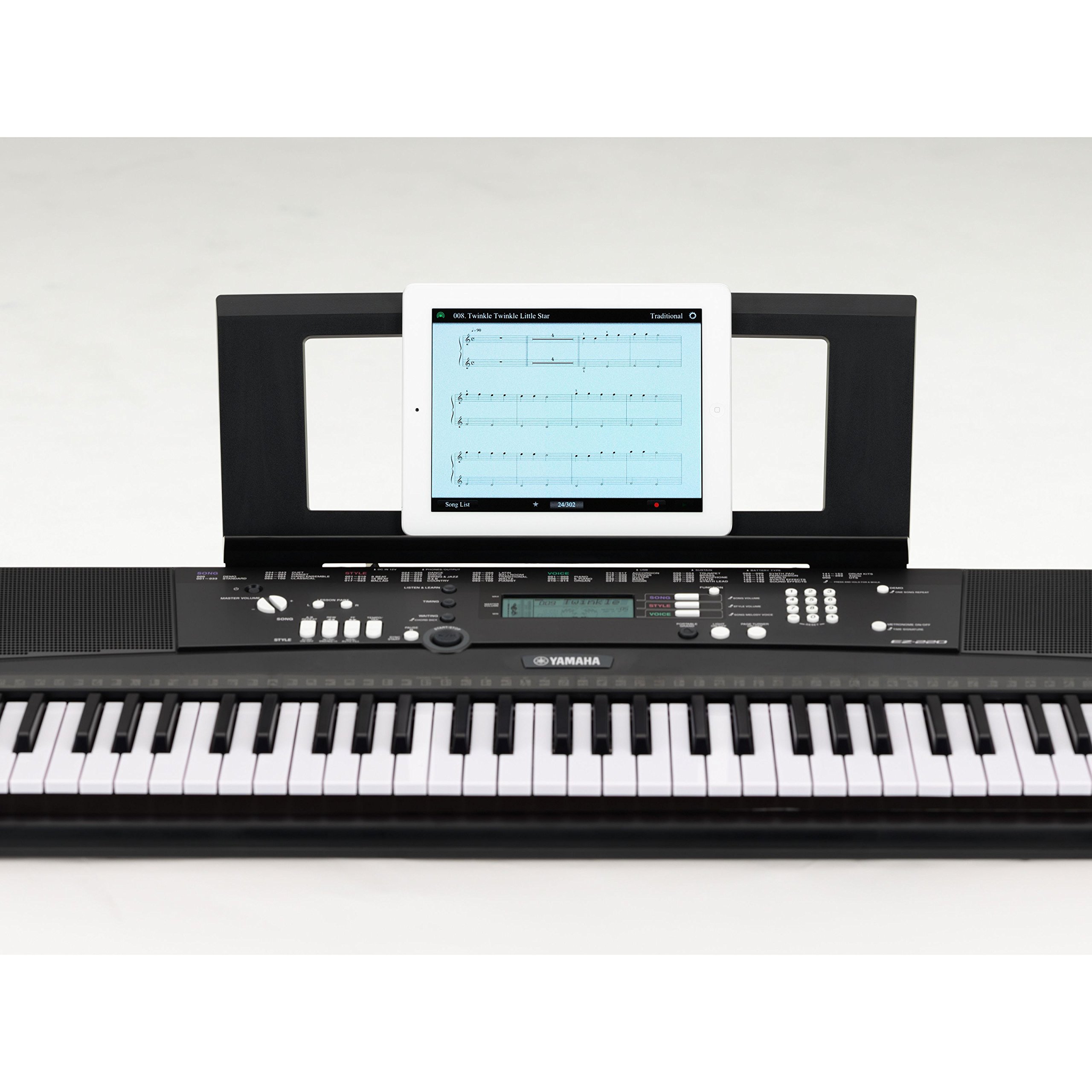 Yamaha Digital Keyboard EZ-220 Tastiera Digitale Portatile Ottima per Principianti, Connessione USB-to-Host con 61 Tasti Dinamici Luminosi e Funzioni di Apprendimento, Nero