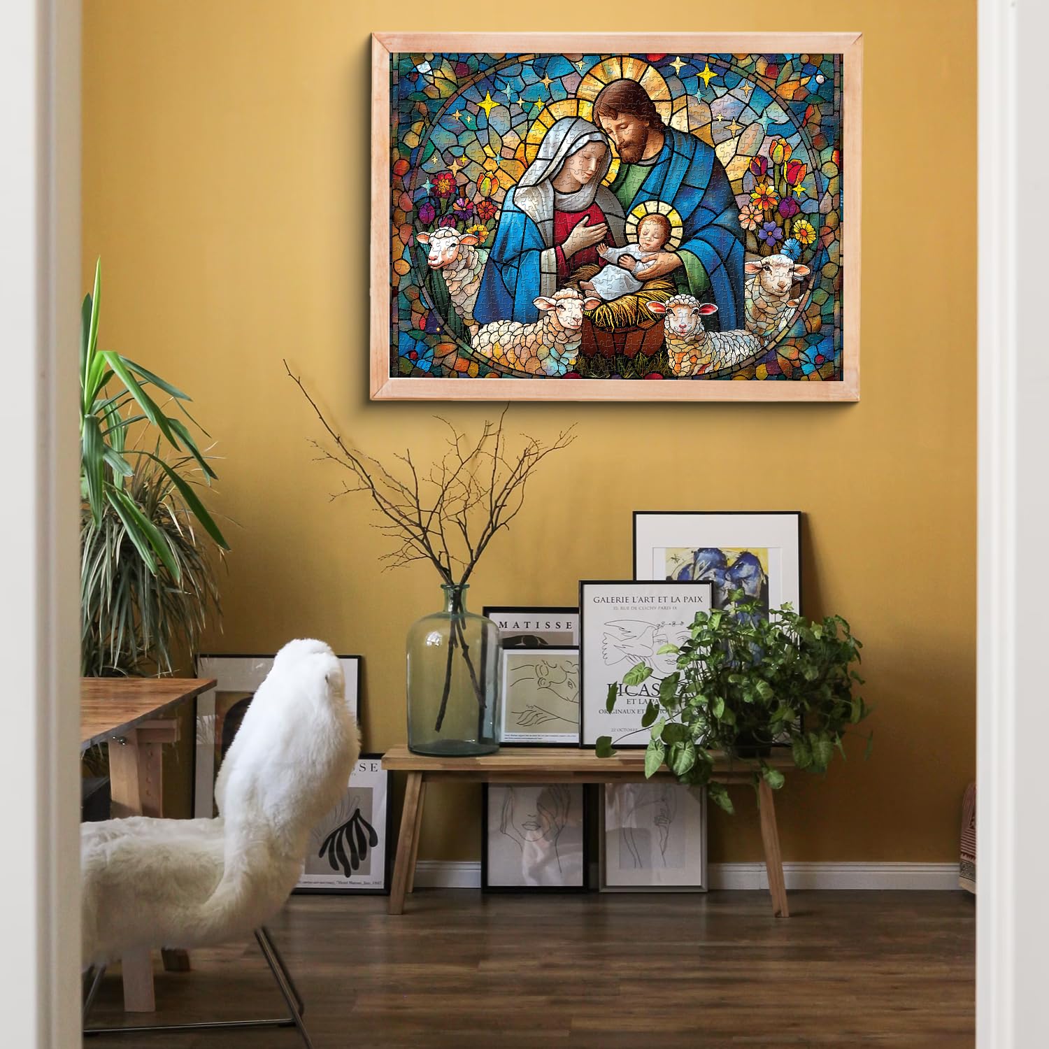 PICKFORU Jesus Stained Glass Puzzles for Adults 1000 Pieces and up, Colorful Christmas Nativity Jigsaw Puzzle, Difficult Mosaic Jigsaw Puzzles as Home Decor - Image 6