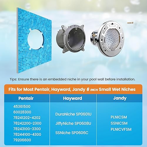 Miniatura 3 de SURAIELEC Luz LED pequeña de spa de 6 pulgadas para piscina enterrada, 120 V CA 10 W, luz de piscina subacuática, blanco frío 6000 K, se adapta a