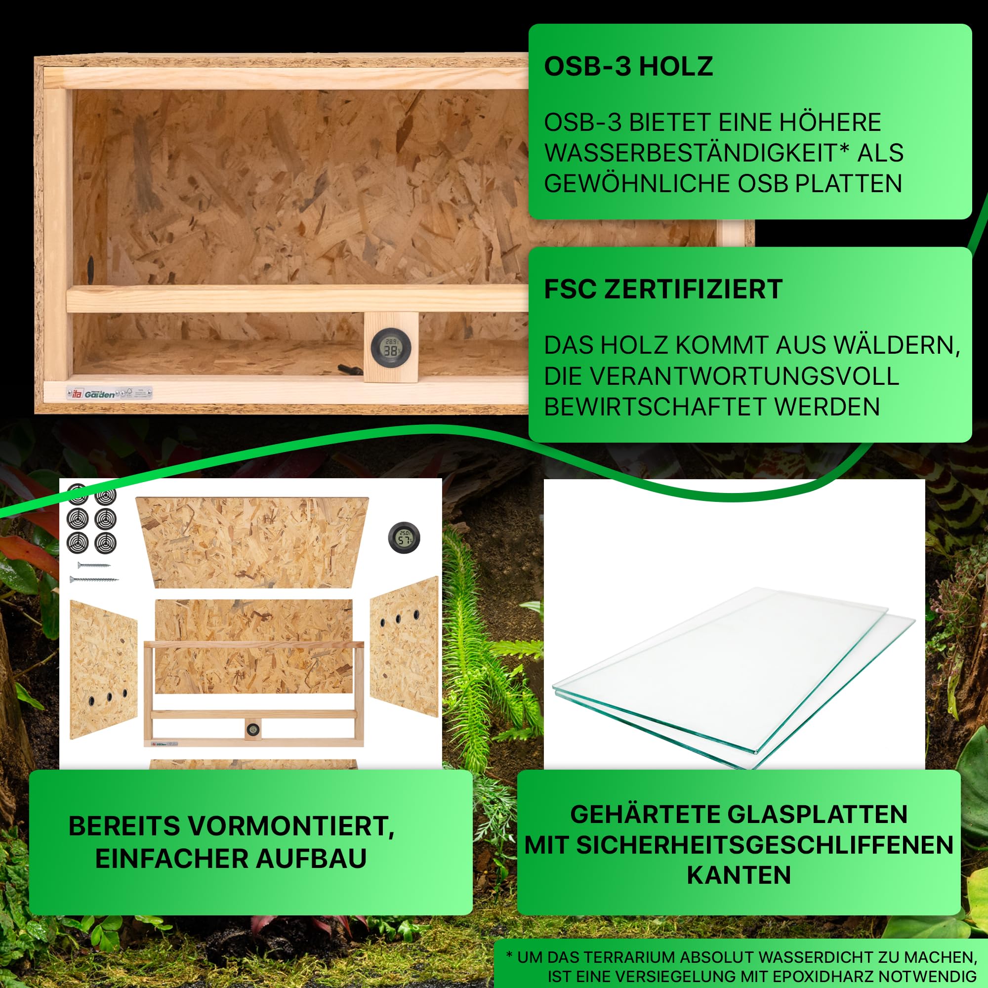 Terrarium Heizmatte 20W 42x28cm - Reptilien Wärmematte Mit Thermostat