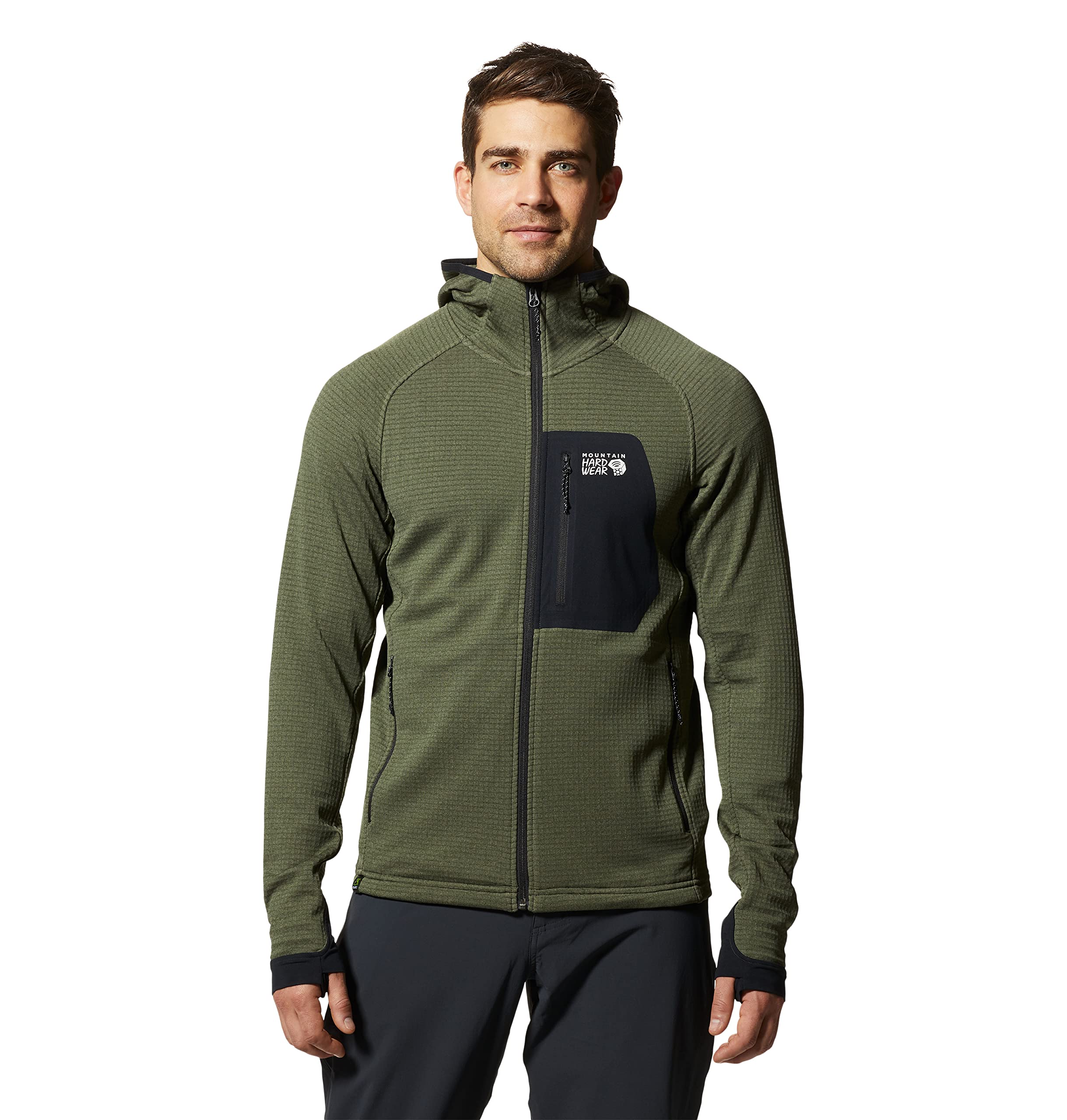 Mountain HardwearMen's Polartec Power Grid Full Zip Hoody Fleece Jacket