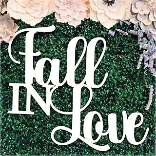 Wooden Fall in Love Sign, Decorative Wall Art, Natural Wood Fall Bridal Shower Decor, Script Letters,Rustic Fall Decorative Wall Art, Autumn Themed Wedding Party Decor