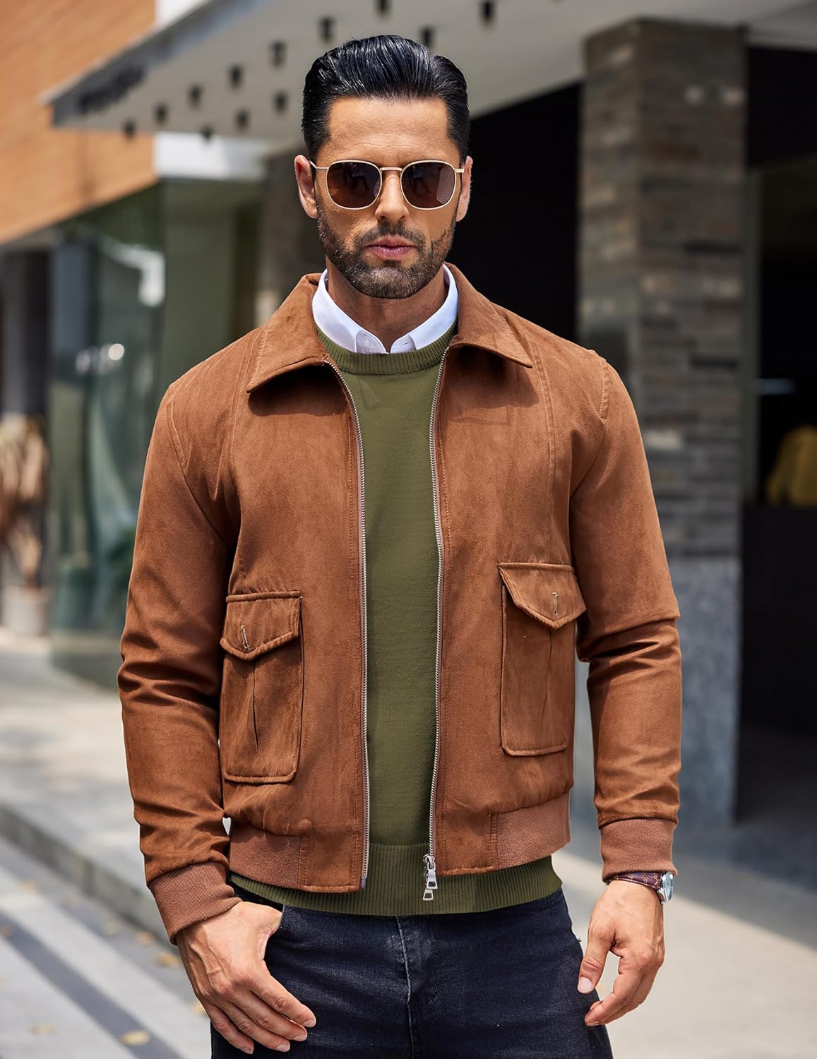 COOFANDY Men's Crew Neck Sweater Slim Fit Lightweight Sweatshirts Knitted Pullover for Casual Or Dressy Wear - Image 5