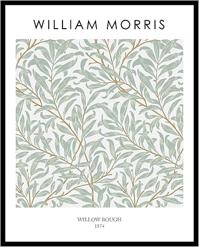 Poster Master Póster vintage de William Morris, impresión retro de ramas de sauce, arte de patrón de hojas, regalo para hombres y mujeres,