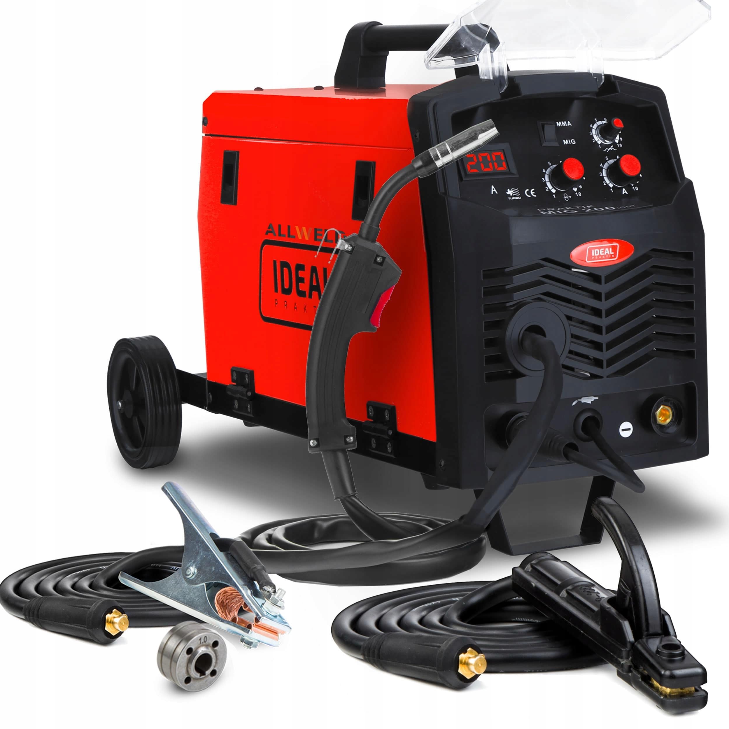 Saldatrice MIG 200A VECTOR WELDING, Multiferro 5 In 1 (MIG/MAG/MMA/Lift TIG/ARC), Display Digitale, IGBT, Per Gas E No Gas, Portatile