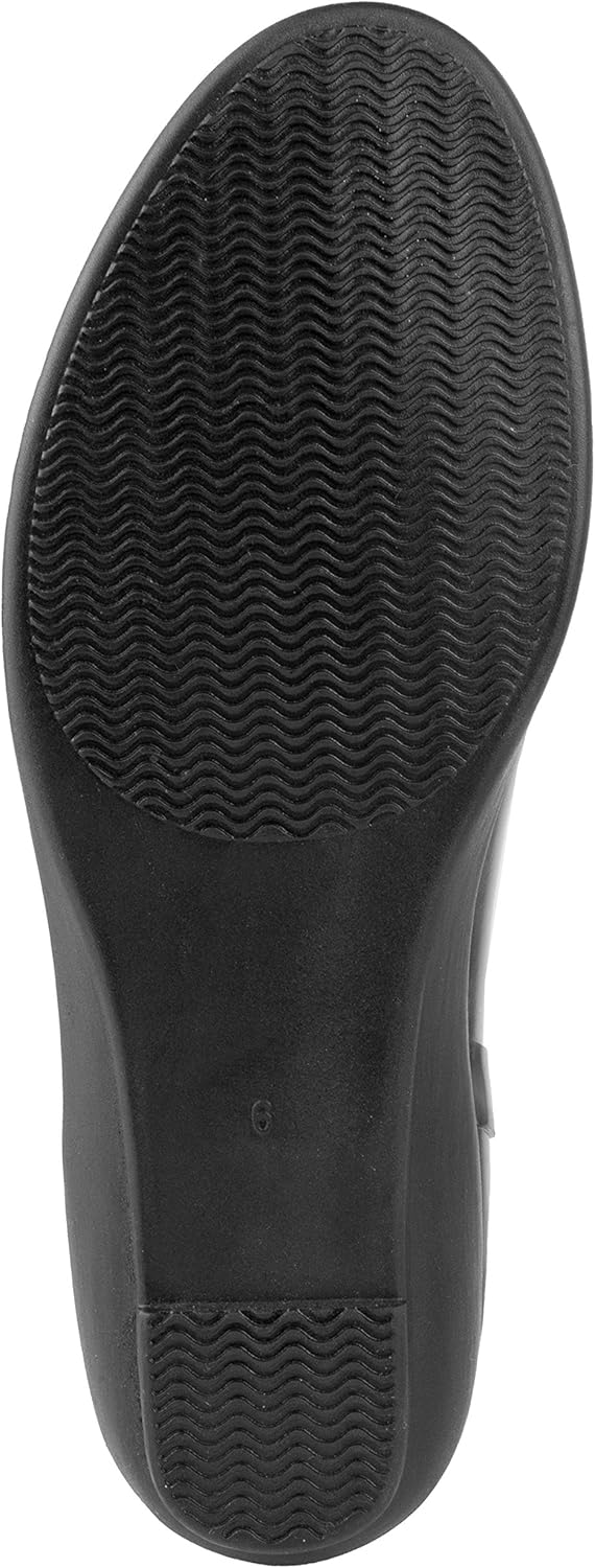 LONDON FOG Women's Piccadilly Rain Boot 6 Black W/Red Inside