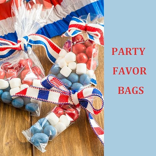 Miniatura 19 de Morepack Bolsas de celofán para golosinas, 200 bolsas transparentes de 3 x 5 pulgadas con lazos giratorios