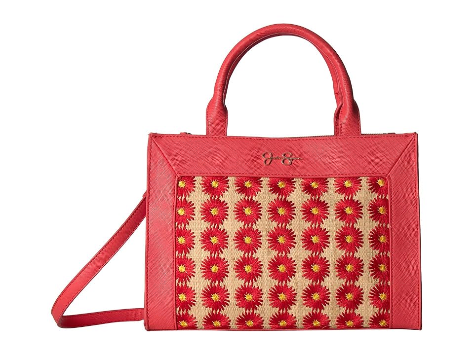 

Jessica Simpson Candie Satchel w/ Crossbody Pouch (Cayenne/Red Flower) Satchel Handbags, Pink