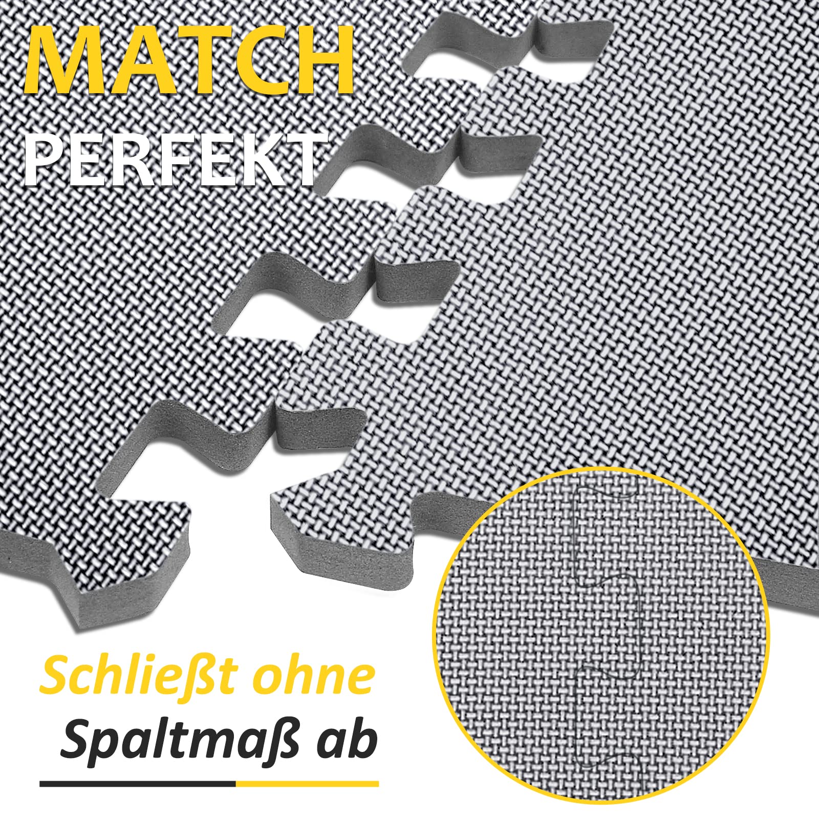 Lot de 24 tapis de protection de sol en EVA antidérapant pour salle de sport et appareil de fitness, tapis de fitness, tapis d'extérieur et de piscine, gris