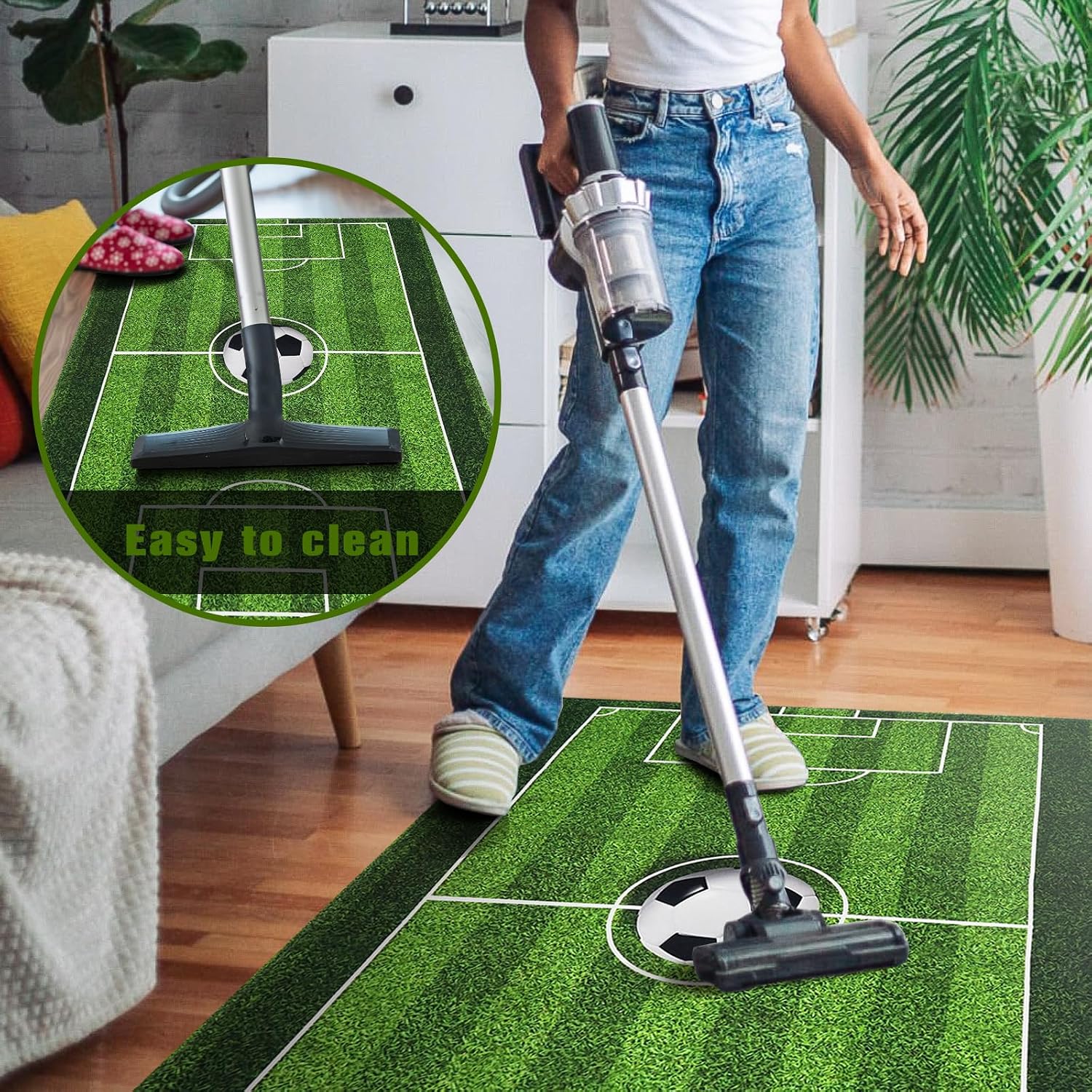 Gaming Chair Mat for Hardwood Floor 36"X 48" Office Rugs for Soccer Game Rolling Mats for Chair Gamer Computer Desk Chair Non-Slip Protector Mats for Hard Floor & Tile Floor Decor