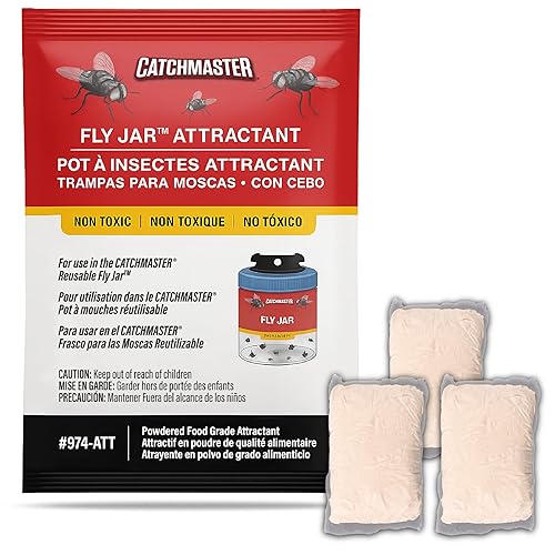 Miniatura 8 de Catchmaster Trampas reutilizables para moscas para exteriores, paquete de 2, atrapa insectos y trampa de insectos voladores con señuelo a base de