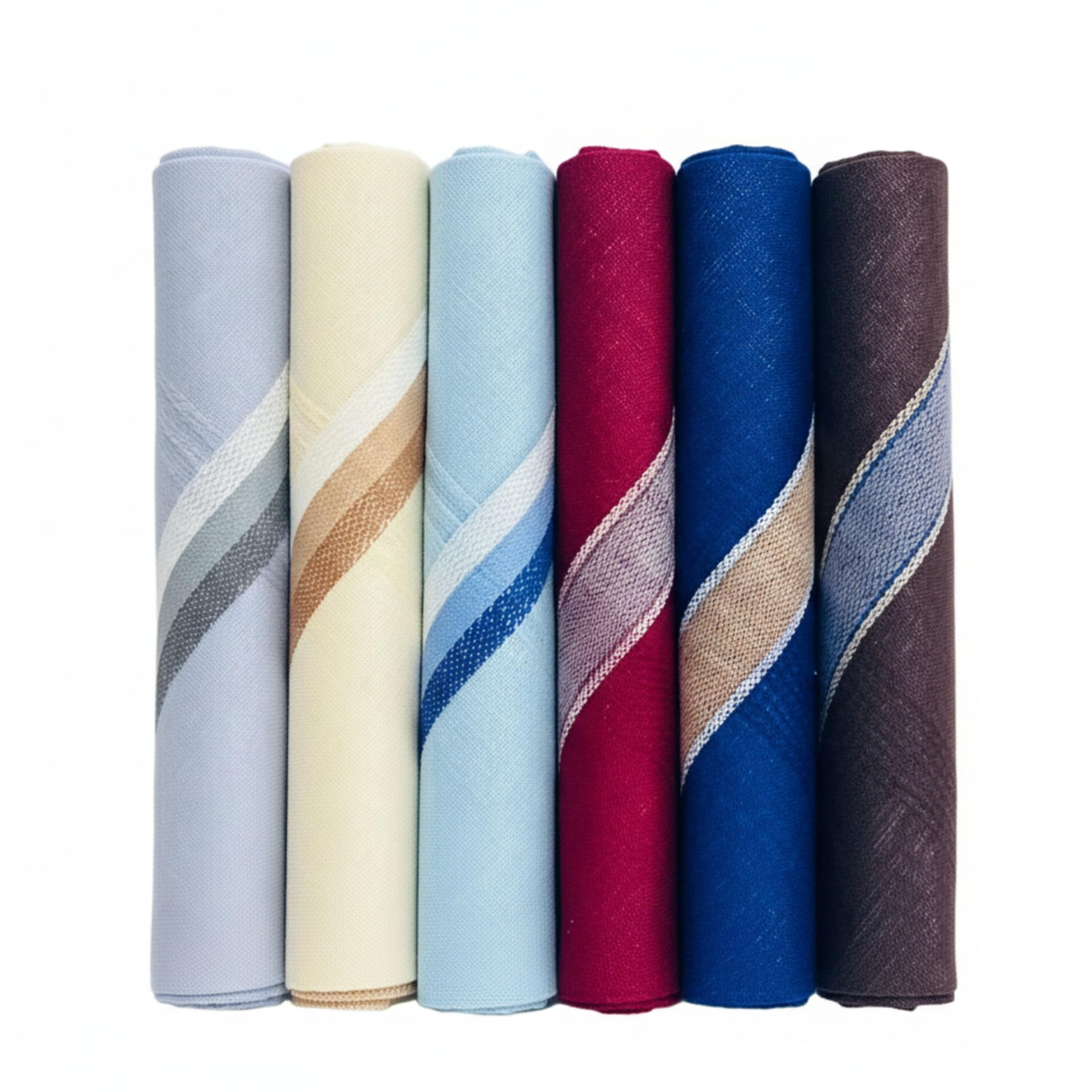 royal mart Cotton Handkerchief for Men’s | Soft, Skin-Friendly, Lightweight & Absorbent | Reusable Pocket Hanky for Daily Use (Multicolor) (Pack of 6)-picture-39