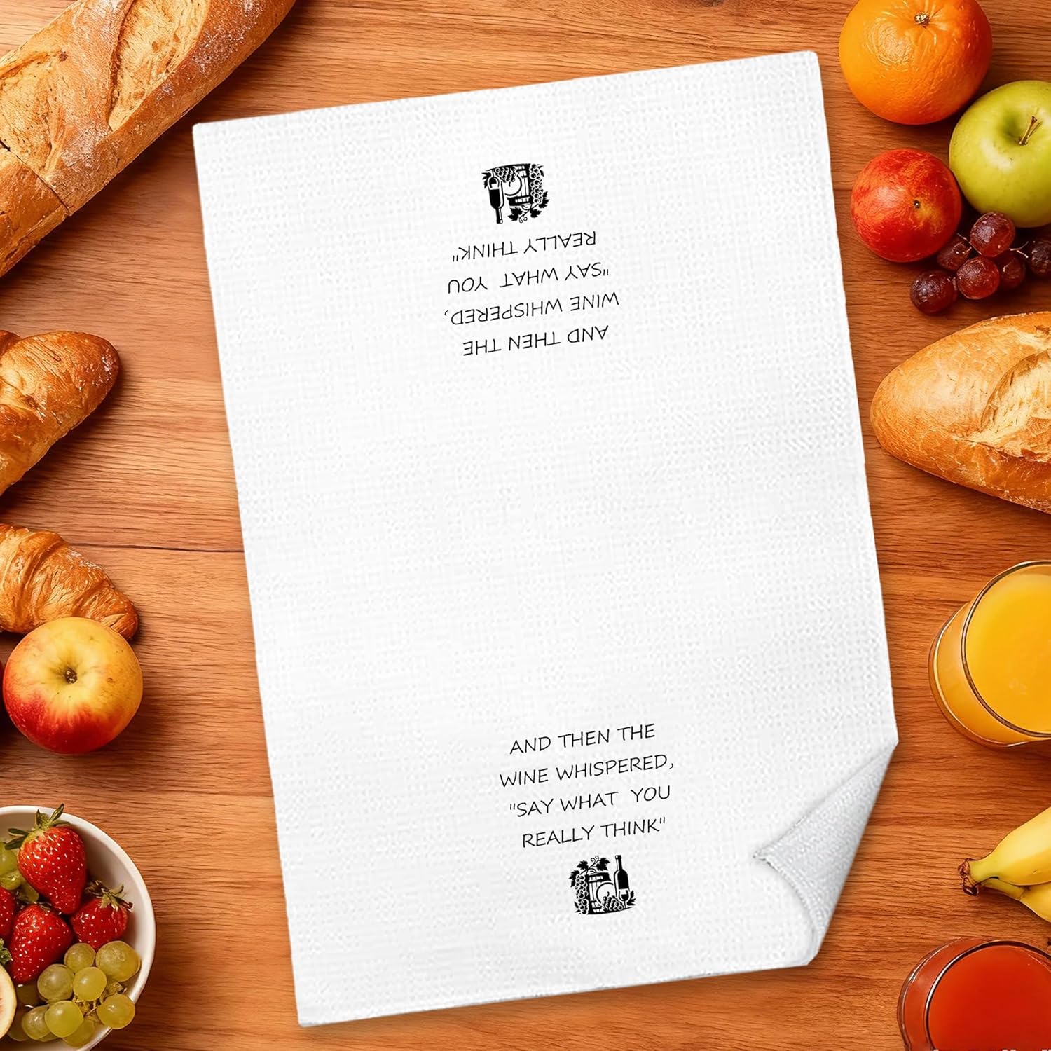 Gifts for Wine Lovers Kitchen Towels, Funny Wine Gifts Decorative Dish Tea Hand Towels for Bar Cart Pub Lounge, Bar Towel for Kitchen, 16x24 Inches - Image 3