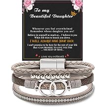 Bracelets for Women, Gifts for Mom Her Christmas Gift 2026 Leather Bracelets for Women Birthday Gift for Daughter Inspirational Wrap Bracelet Sister Friend Teen Girl Gift Layered Stocking Stuffers Jewelry