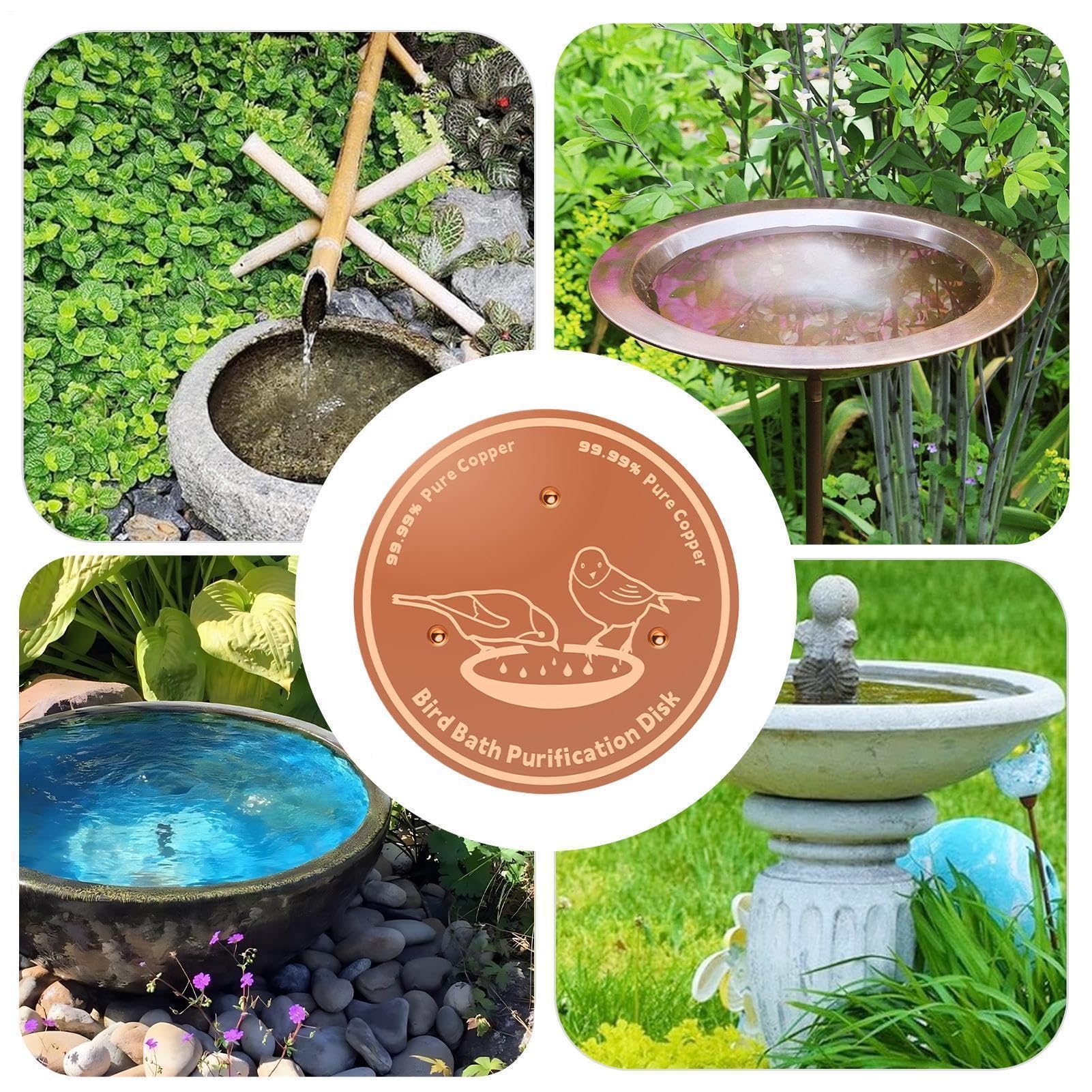 Generico Disco in Rame per Vasca da Bagno per, con Supporto Sicuro, 10x9 Cm, Purificatore d'Acqua, Disco da Bagno per, Inibitore di Alghe, per Patio Cortile Terrazza Prato