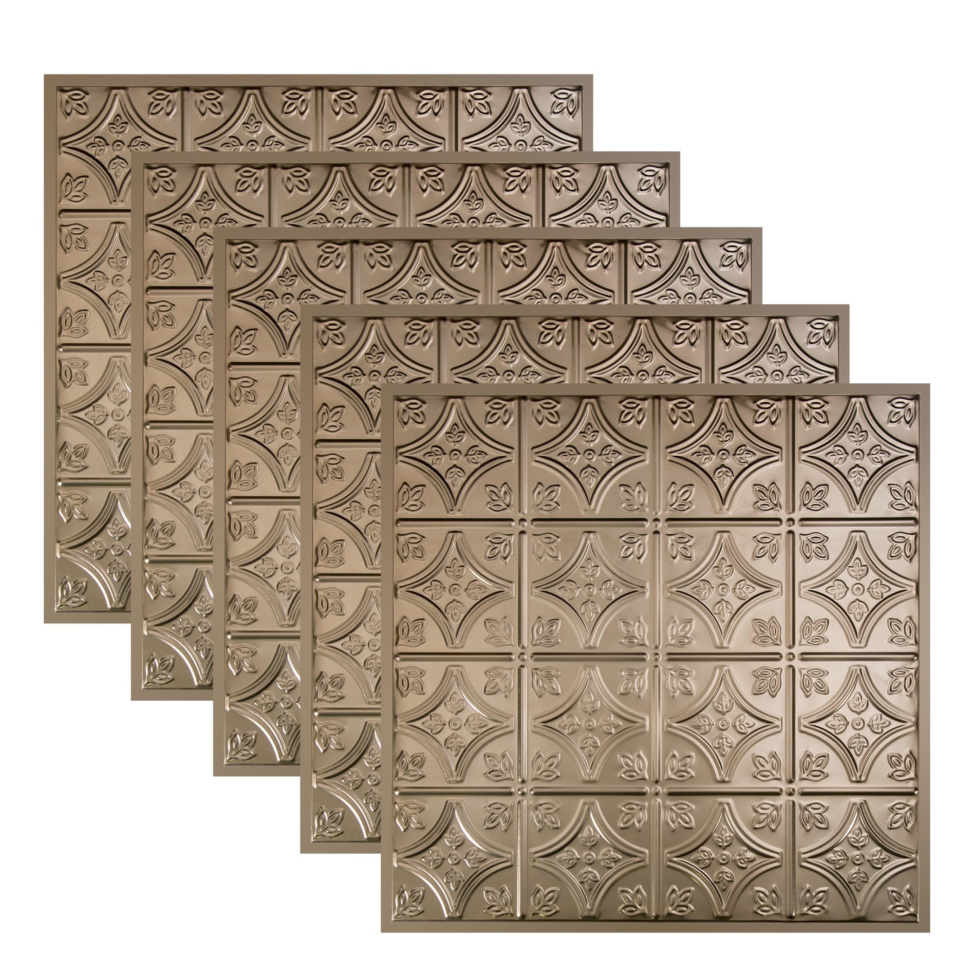 Hamilton Champagne 2ft x 2ft Lay in Ceiling Tiles - Perfect for DIY and Home Renovation Projects - Easy to Install (5 Pack)