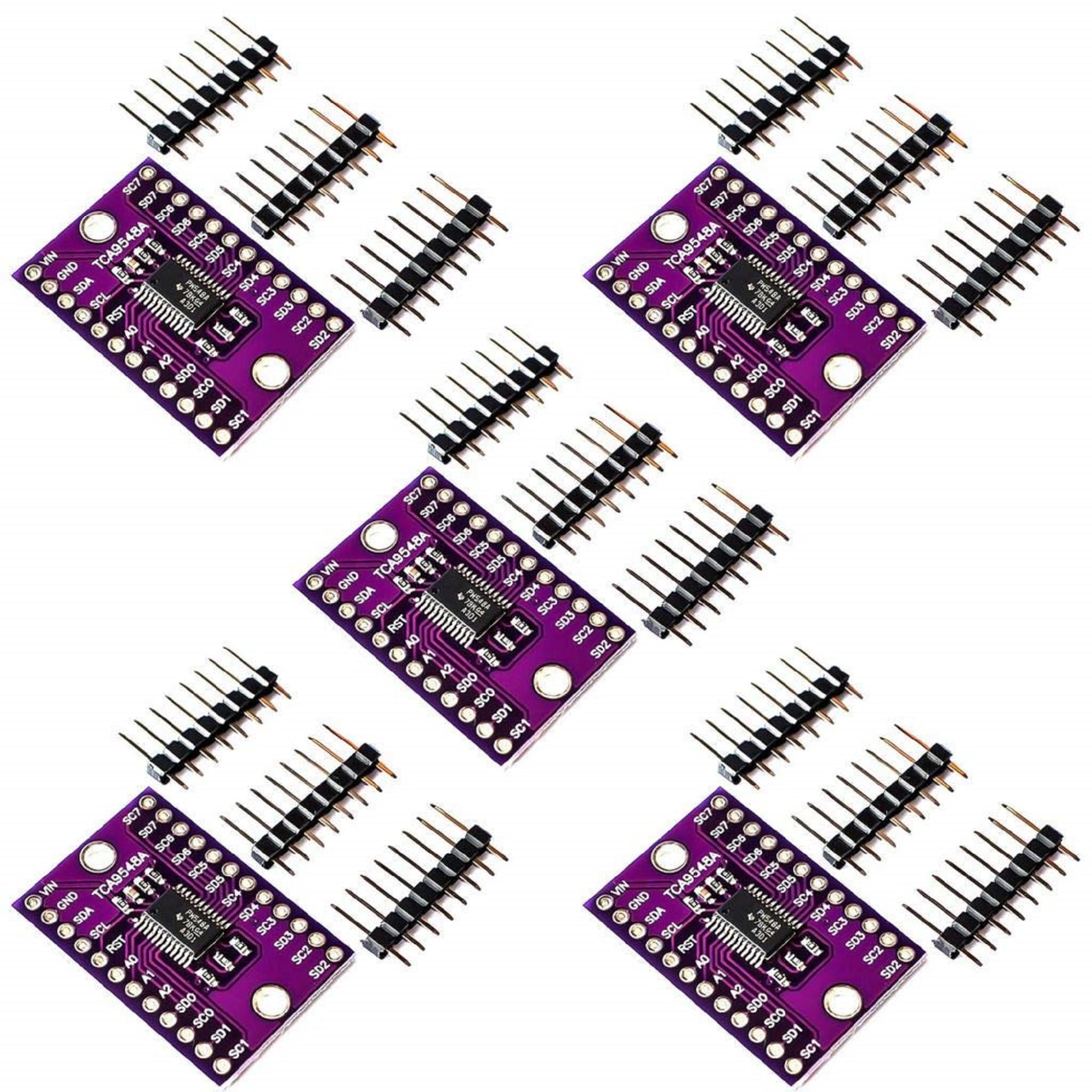 tictocstore 5pcs PCA9548A/TCA9548A 8-Channel I2C Multiplexer Breakout Board - Expandable I2C Network for Arduino & Raspberry Pi