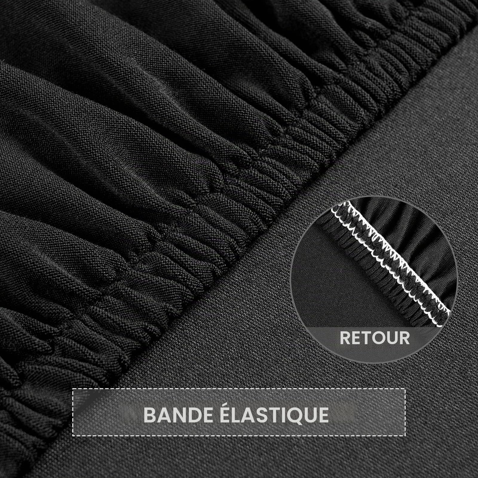 Yugarlibi Lot de 6 housses de chaise extensibles pour chaise basculante - Amovible et lavable - Protection pour cuisine, restaurant, hôtel, banquet, mariage (noir, 6 pièces)