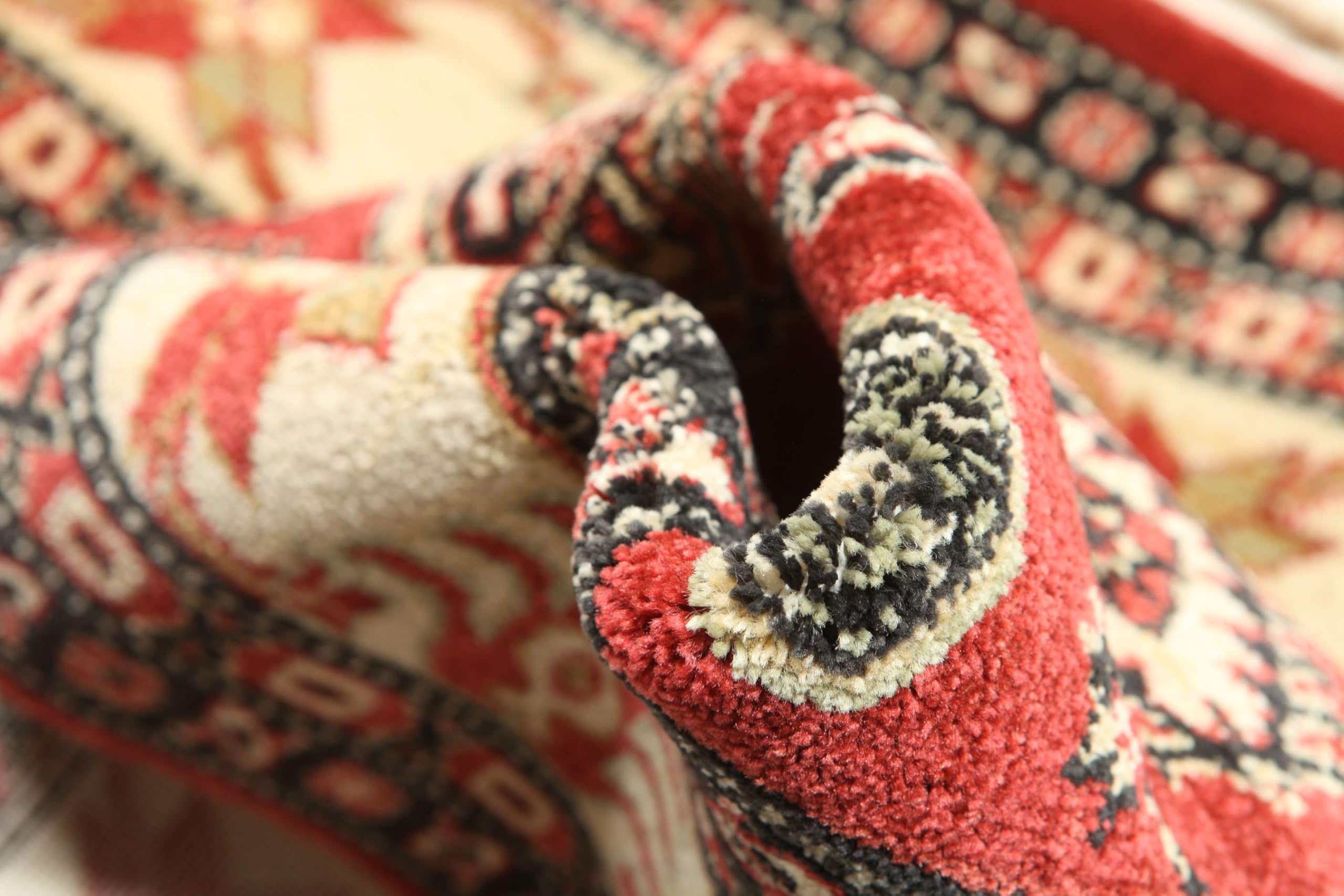 RugVista Kazak Simav, Tappeto, Orientali, 140 x 200 cm, Rettangolare, Pelo medio, Soggiorno, Sala da pranzo, Camera letto, Lavabile solo a secco, oeko_tex_100, Rosso/Beige