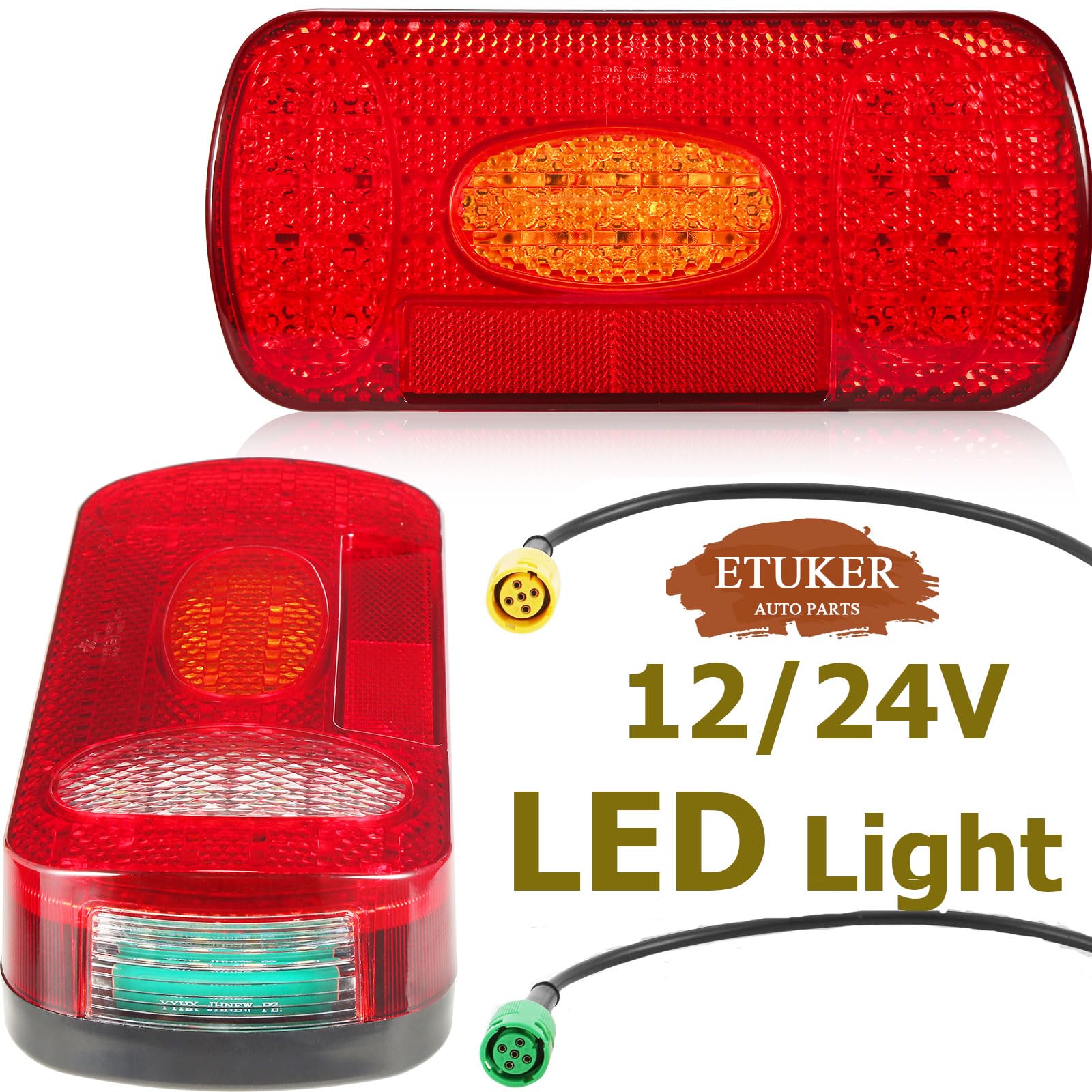 Kit Fanali Posteriori Rimorchio LED 12/24v 7Funzione Fendinebbia Posteriore/Luce Retromarcia/Luci Targa