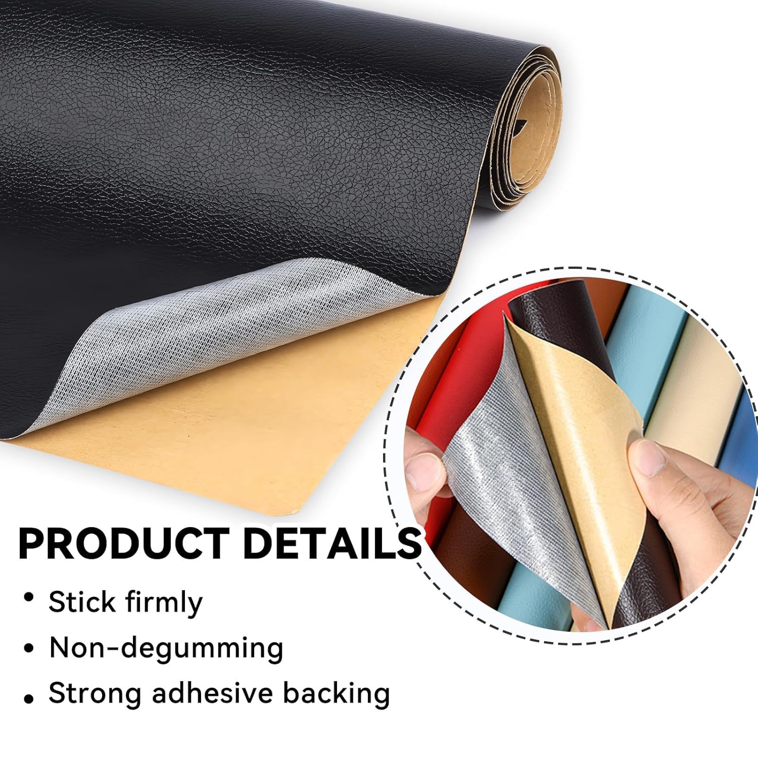 TOPSELLERS (BLACK-5) Leather Repair Patch – Premium Self-Adhesive Leather with Super Strong Adhesive for Sofas, Car-Bike Seats, Chairs, and More – High Durability and Proven Repair Solution