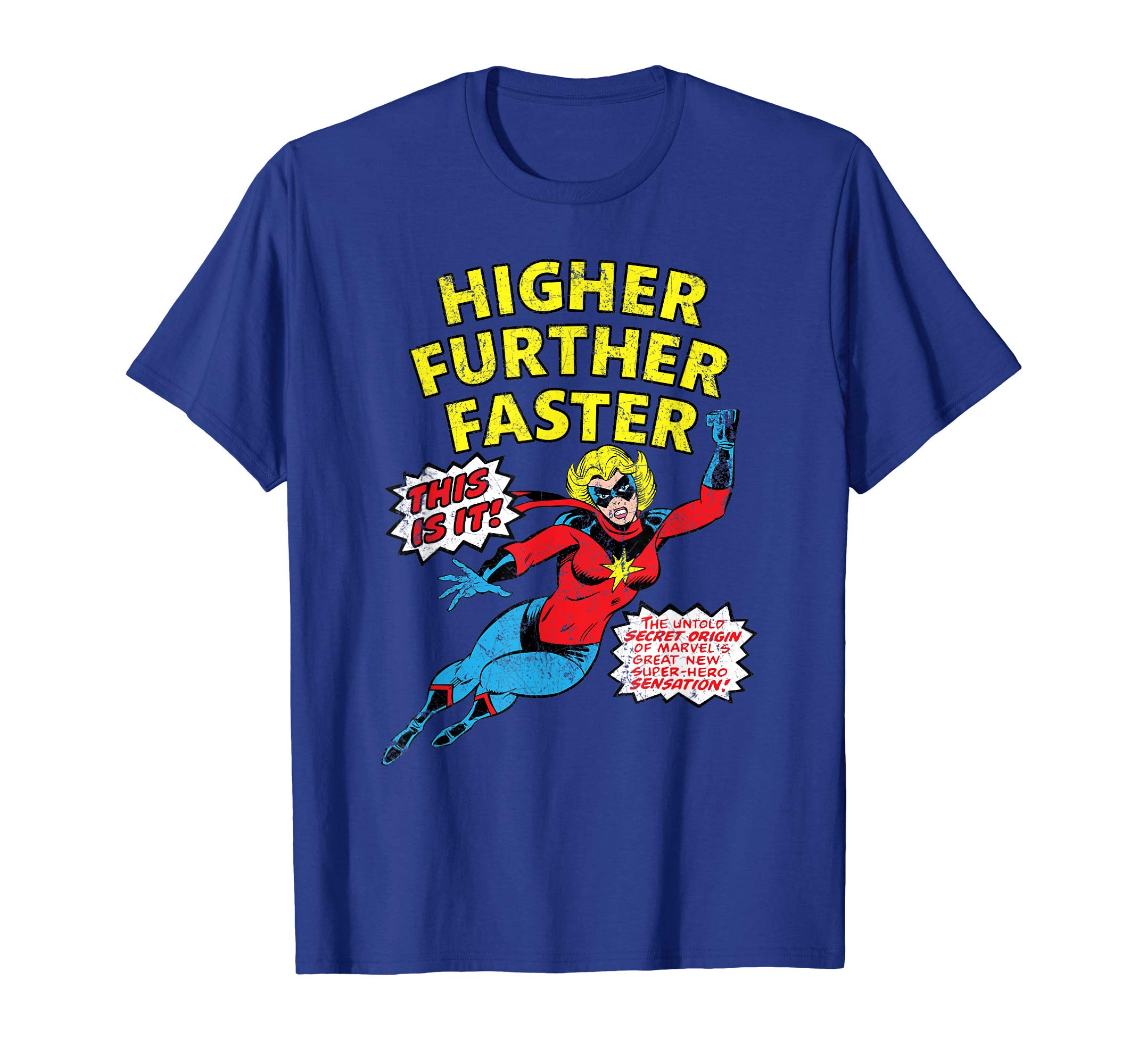 T-shirt Captain Marvel coton premium avec impression retro durable