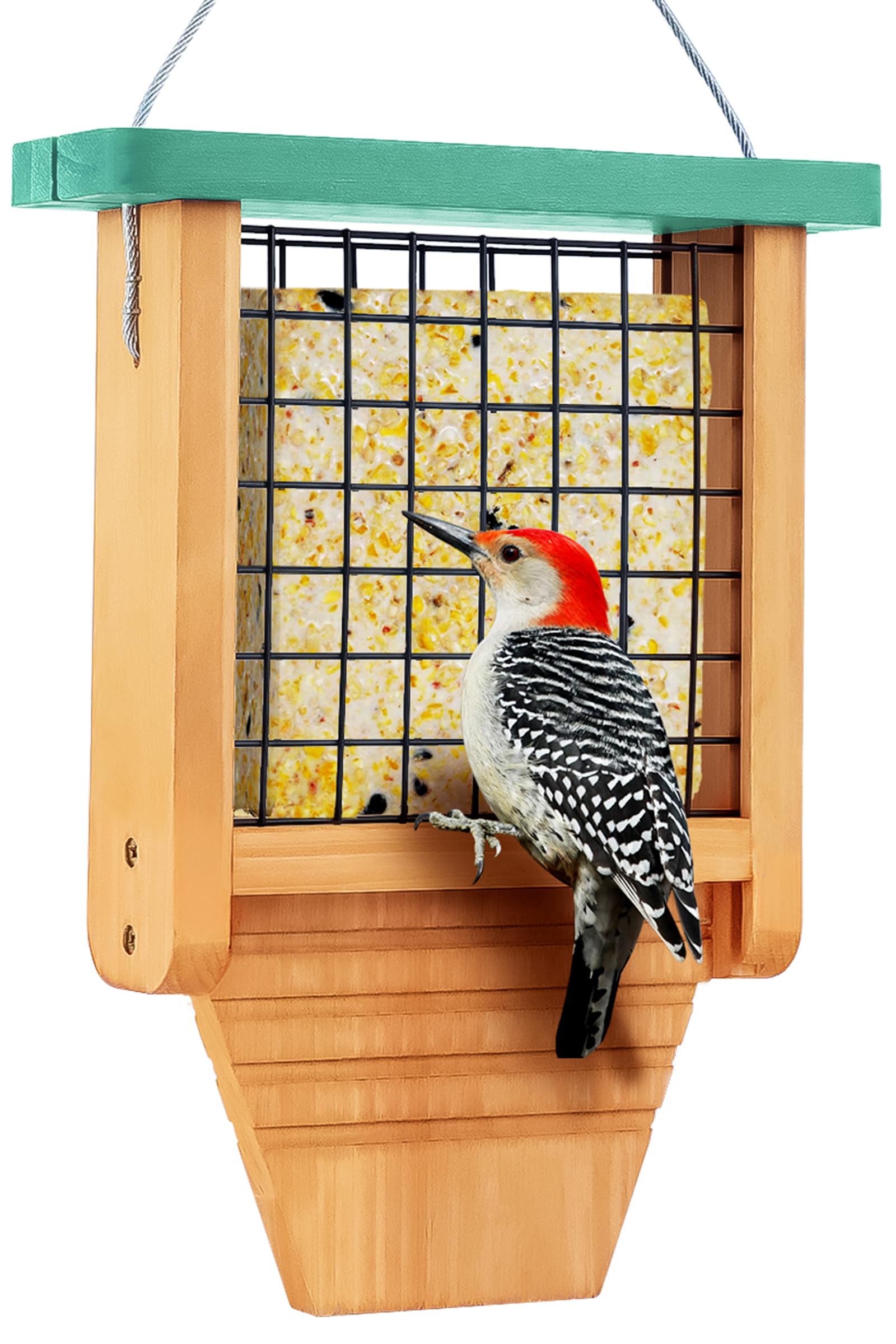 Gbekery Wooden Suet Bird Feeder