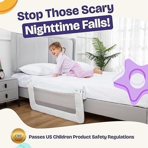 Miniatura 8 de ComfyBumpy 1-Pack Bed Rail for Toddlers 35.5" L x 19.5" H Toddler Bed Rails for Twin, Full & Toddler Mattress Size Swing Down Rail Guard