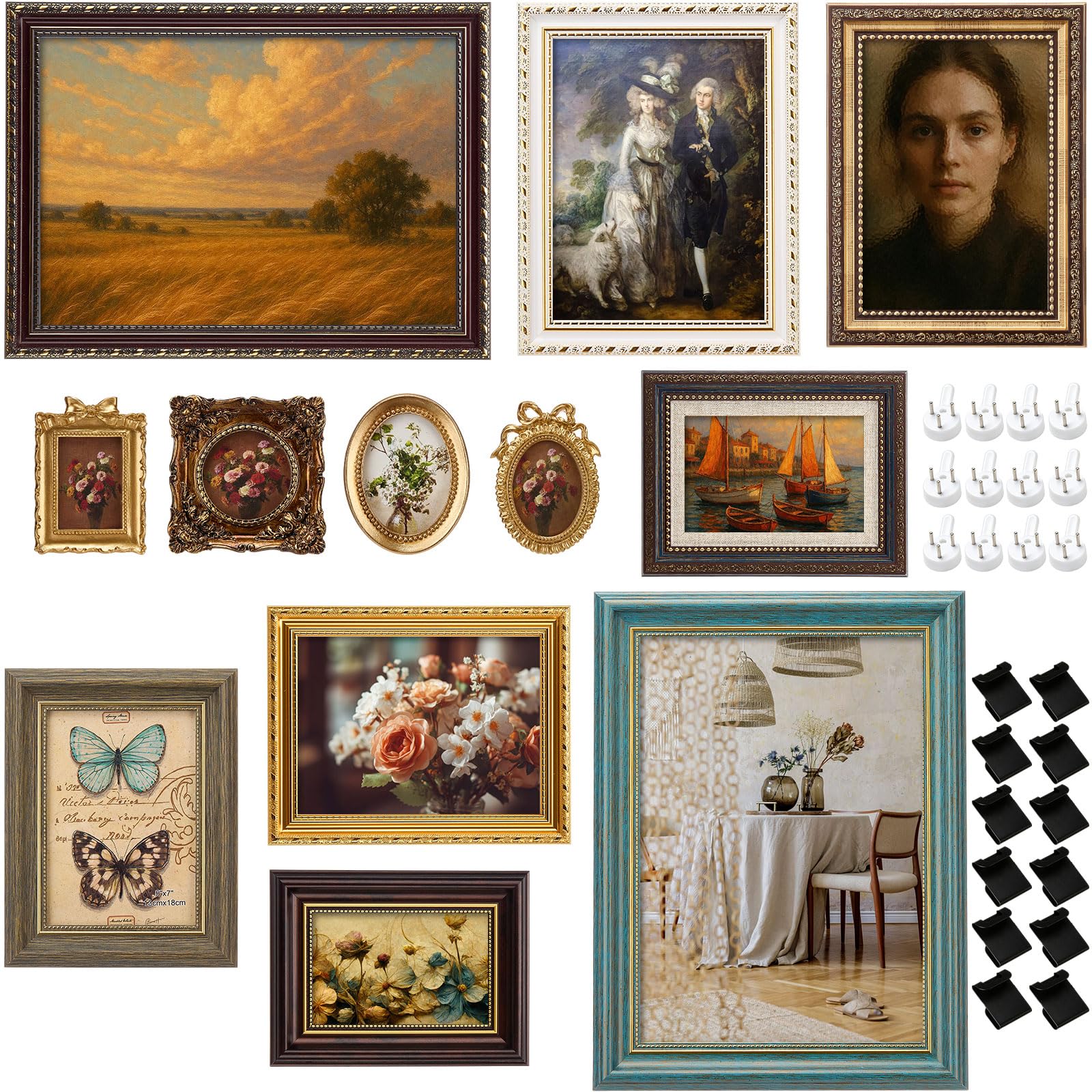 Vintage Ornate Picture Frame Collection, 12-Pack