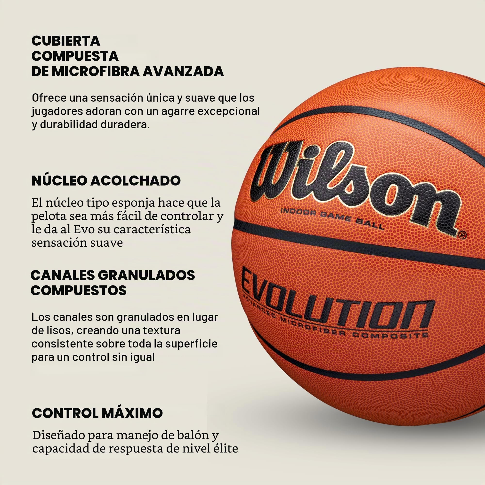 Wilson Evolution Indoor Game Basketballs - Size 5, Size 6 and Size 7