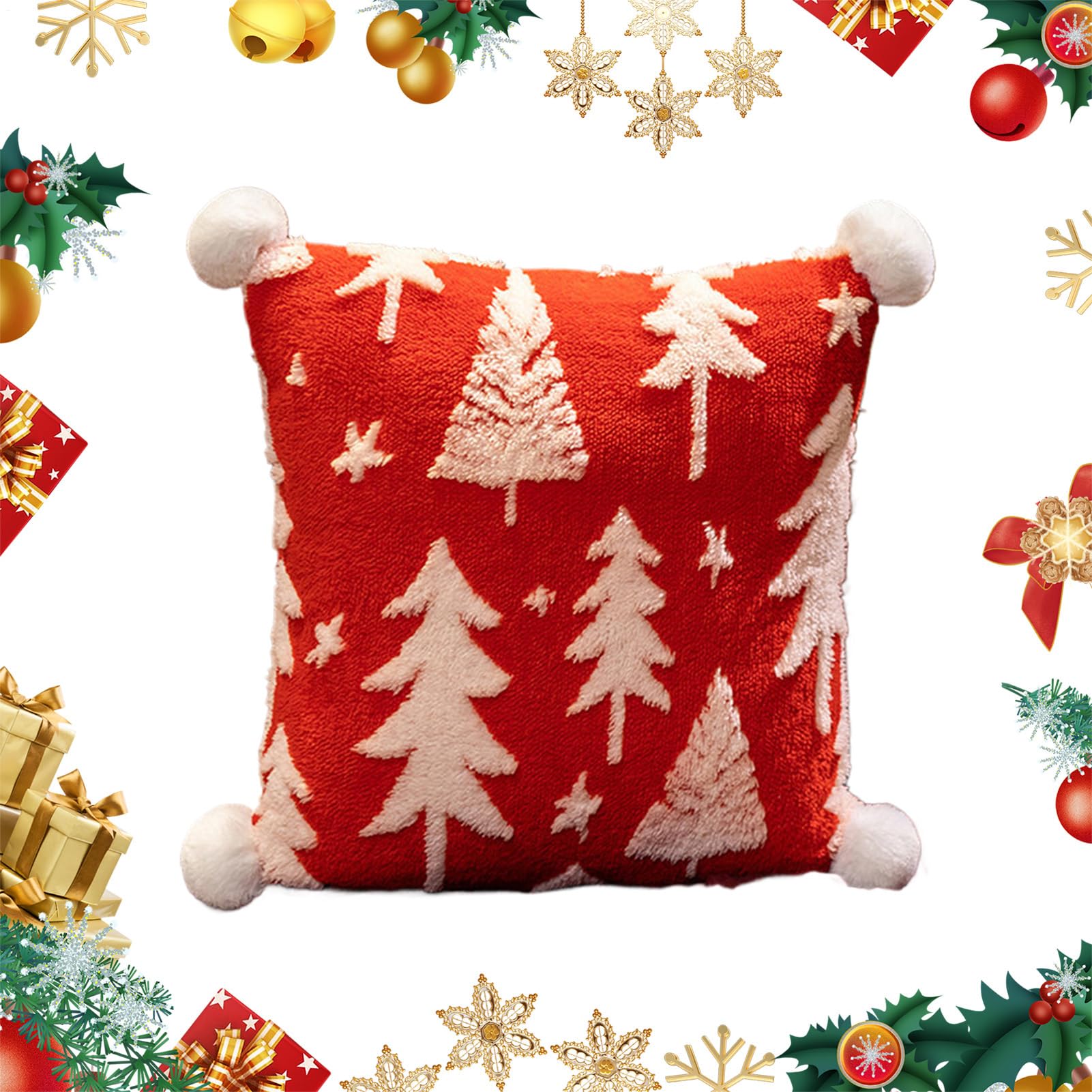 Coussin de Noël en peluche bohème pour cocooner dans votre salon