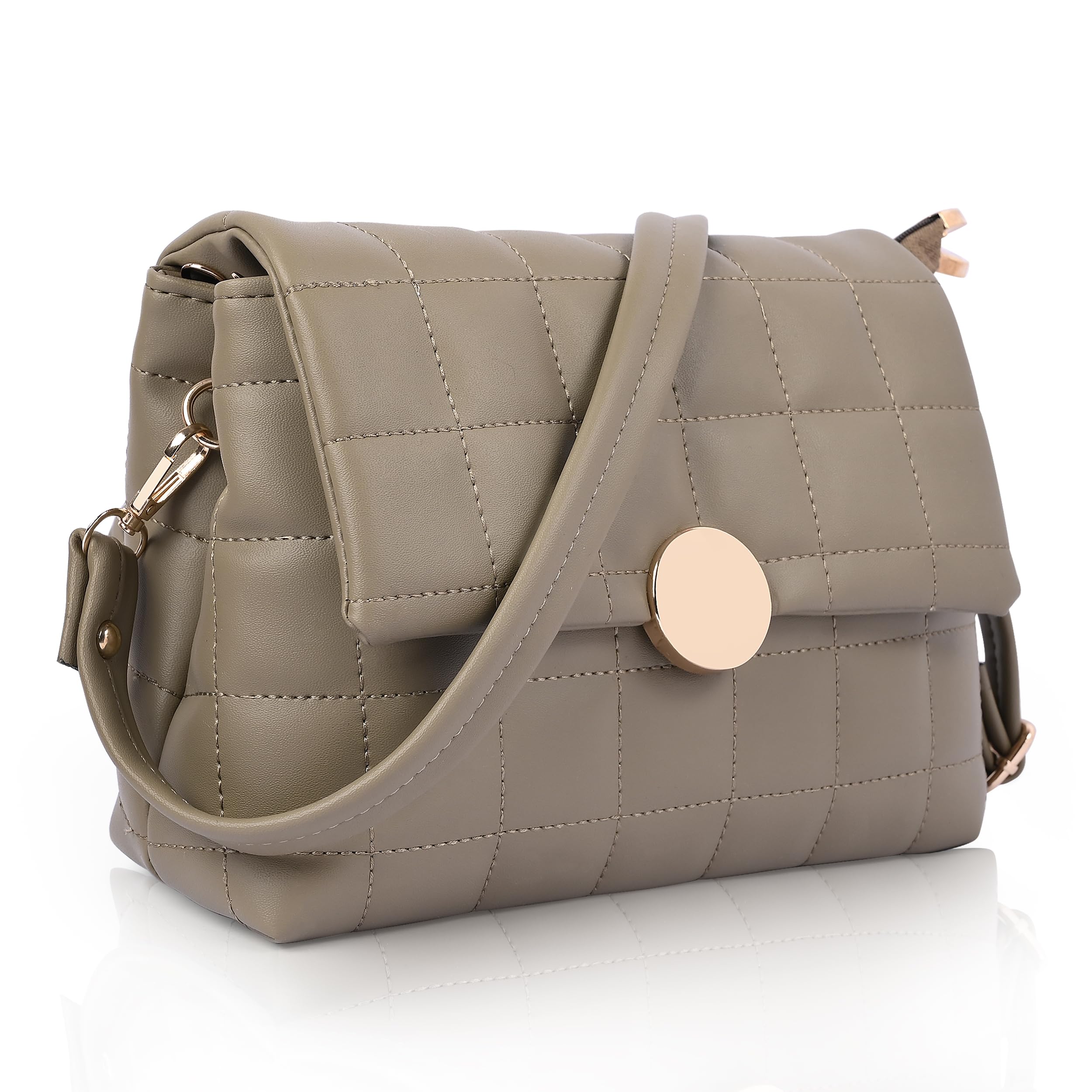 Women's Girls Quilted Cross Body Sling Bag with Height Adjustable Belt (SL5144)