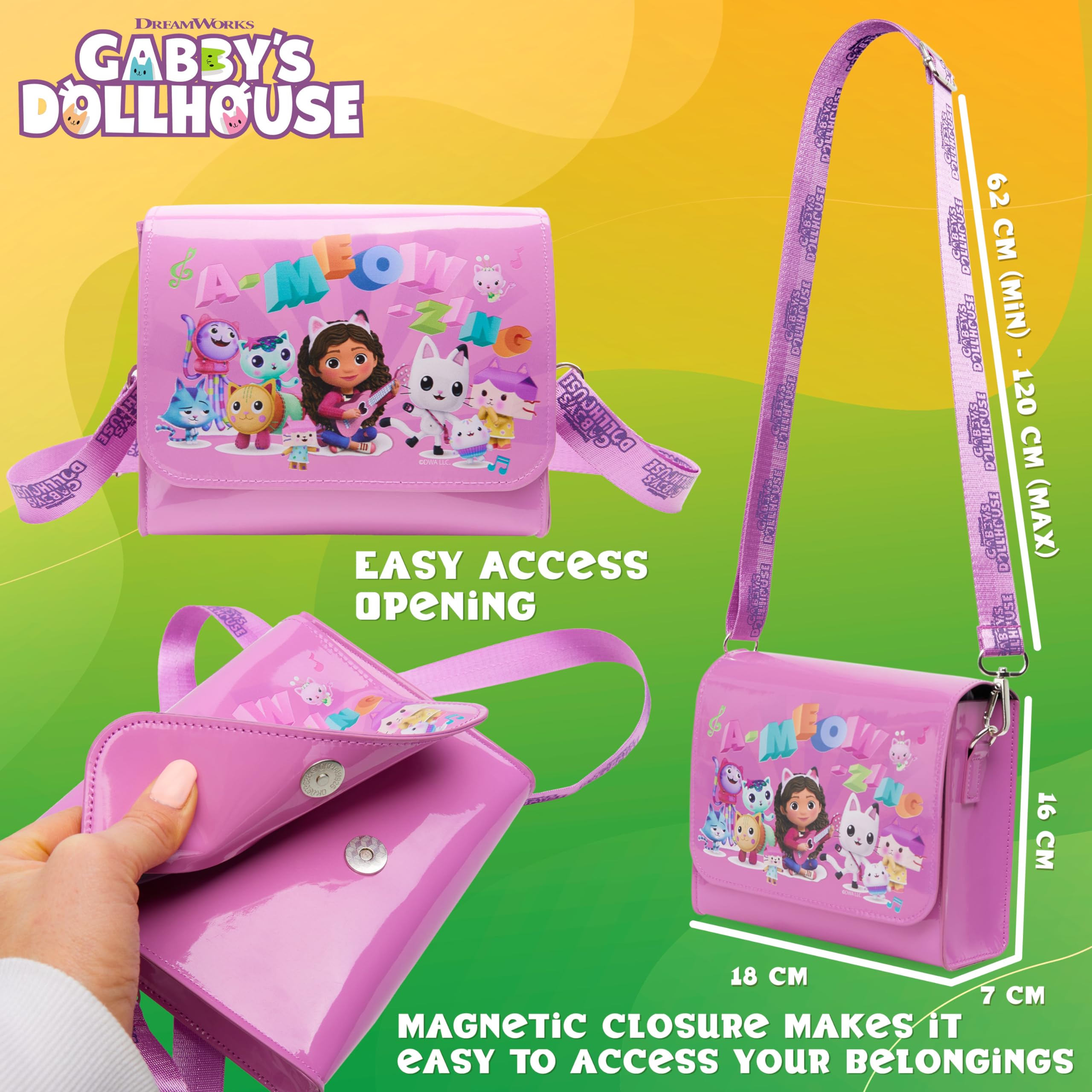 Gabby's Dollhouse Borsetta Bambina - Carina Borsa a Tracolla Ragazza Con Tracolla Regolabile, Regali per Ragazze