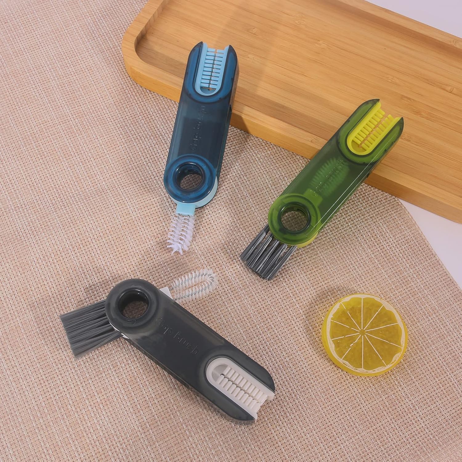 3 in 1 Cup Lid Gap Cleaning Brush Set, Multifunctional Insulation Bottle Cleaning Tools, Mutipurpose Tiny Silicone Cup Holder Cleaner, Home Kitchen Cleaning Tools 1