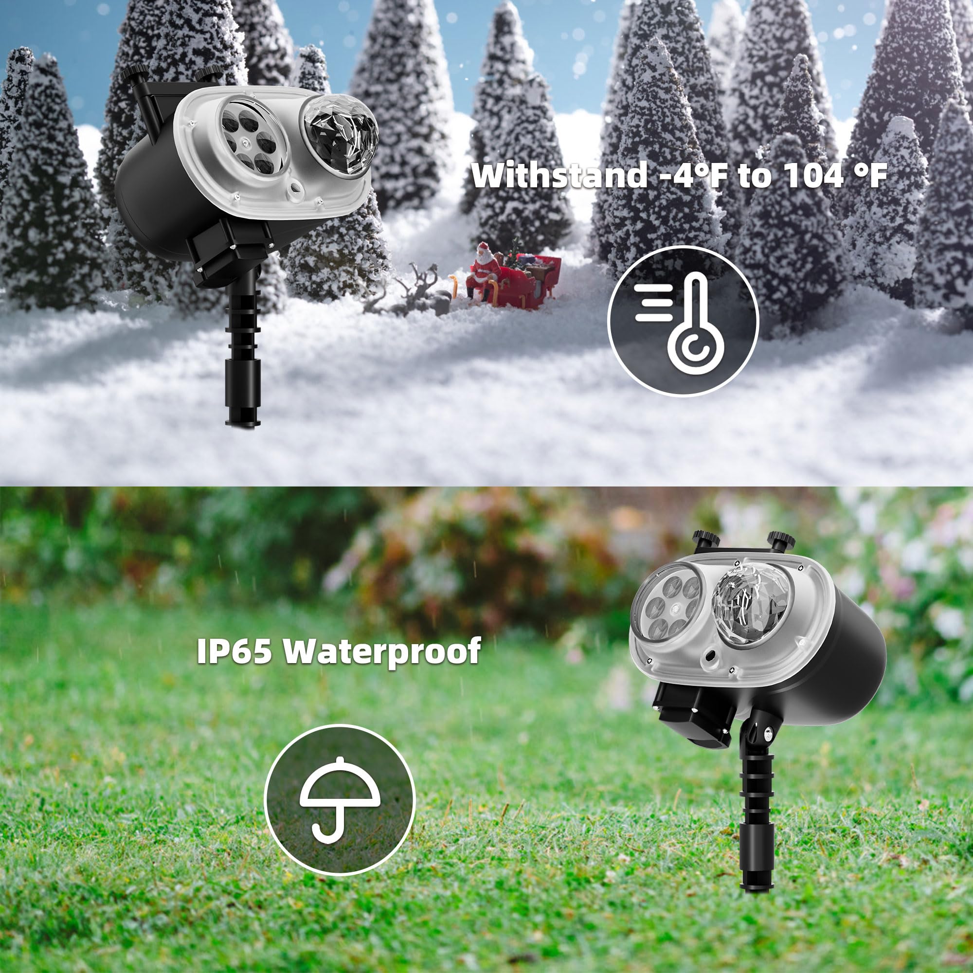 Halloween Weihnachten Projektor Lichter Aussen Wasserdicht 2 in 1 LED Outdoor Projektoren mit Fernbedienung Timer